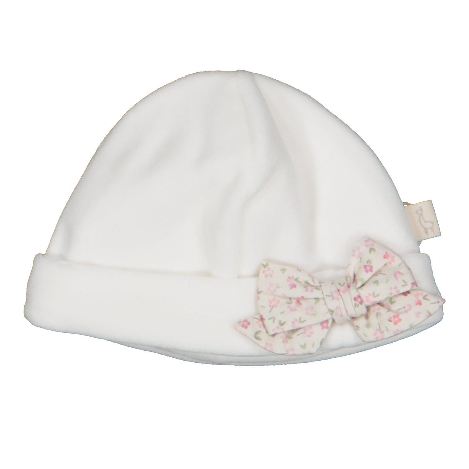 Ivory Velour Floral Trim Hat