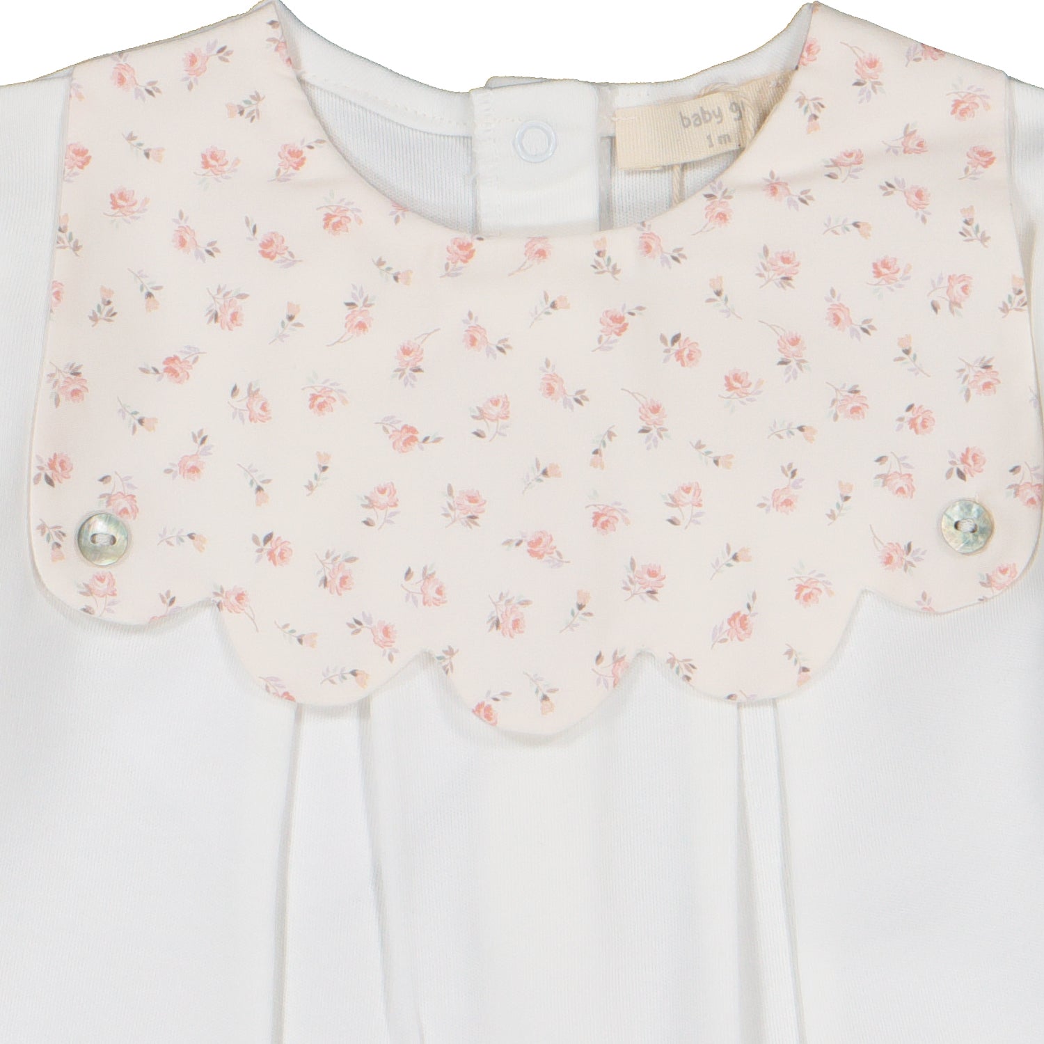 Ivory Rosebud Cotton Babygrow
