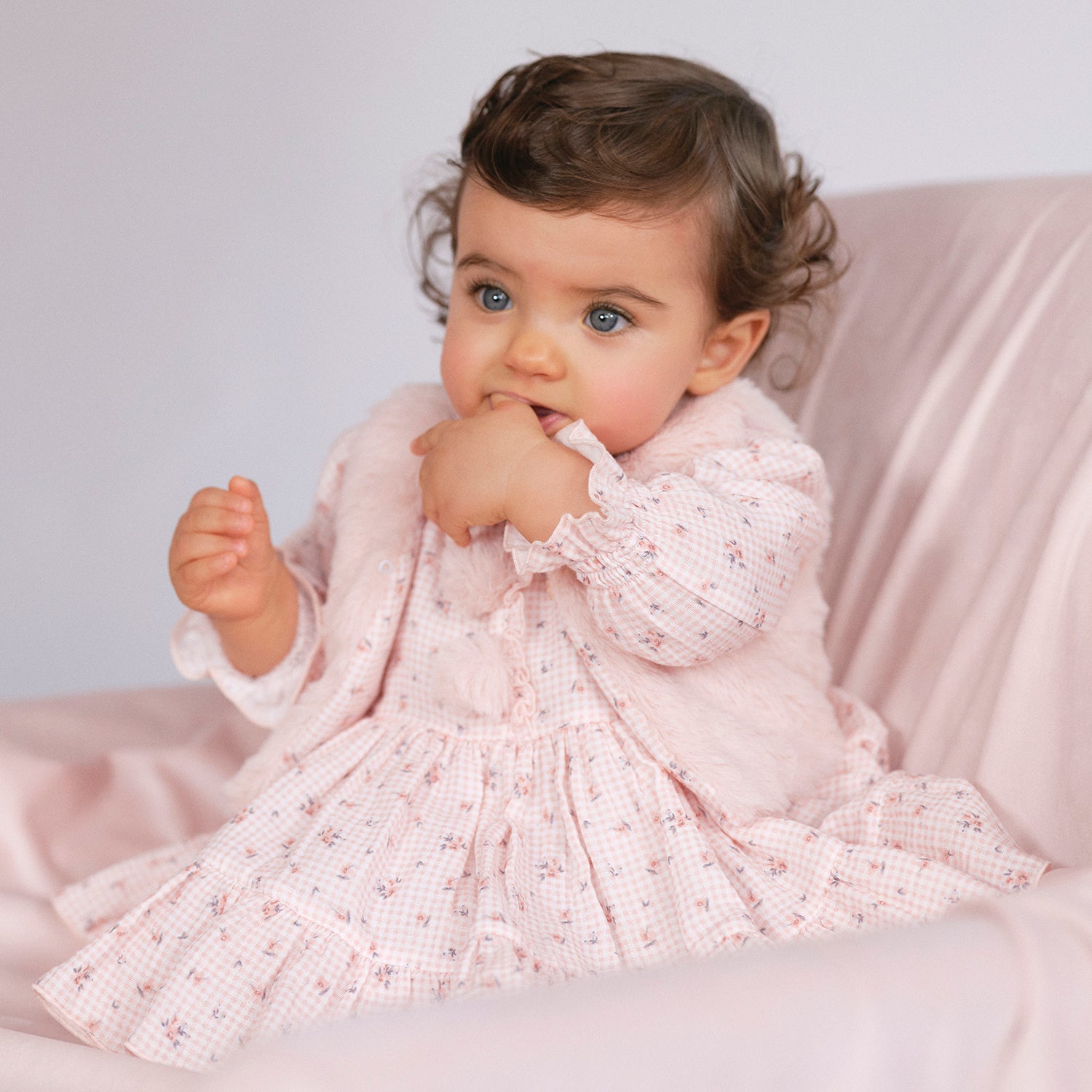Peach Floral Dress and Bloomers