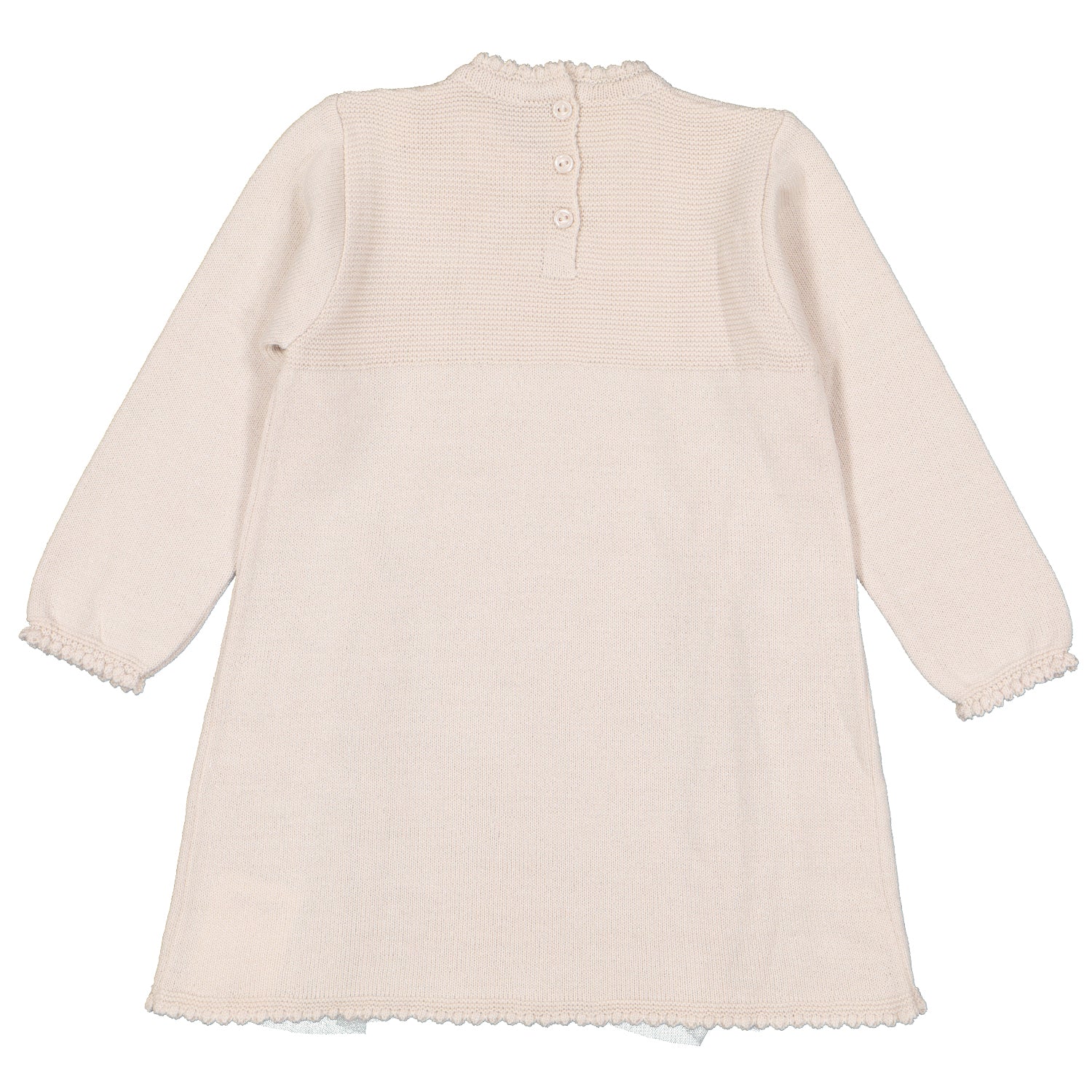 Beige Double Bow Tulle Dress