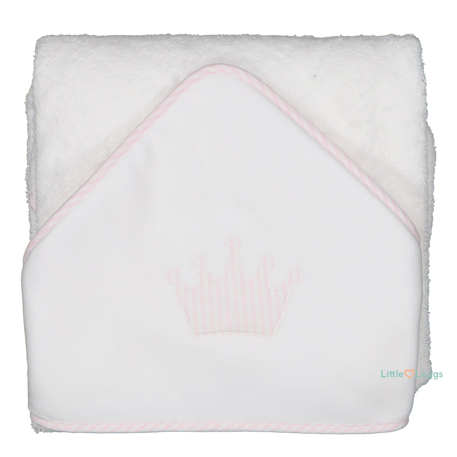 Pink Stripe Crown Bath Towel