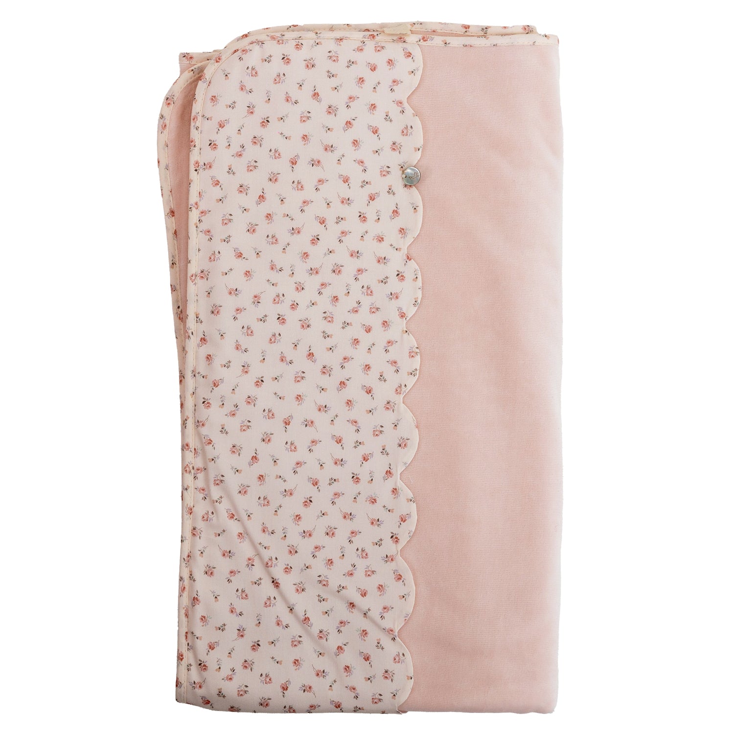 Peach Pink Velour Rosebud Blanket