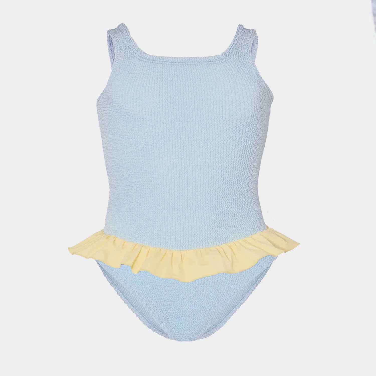 Kids Denise Crinkle Swimsuit - Metallic Ice Blue/Butter