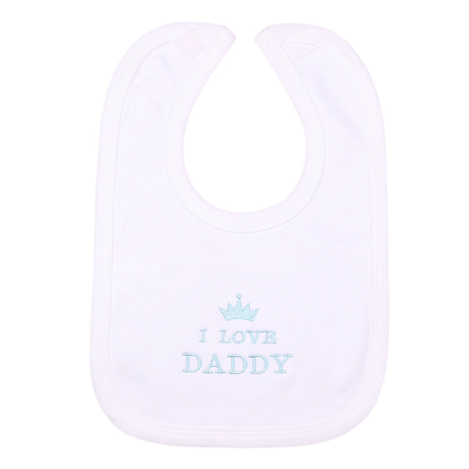 Blue I Love Daddy  Bib