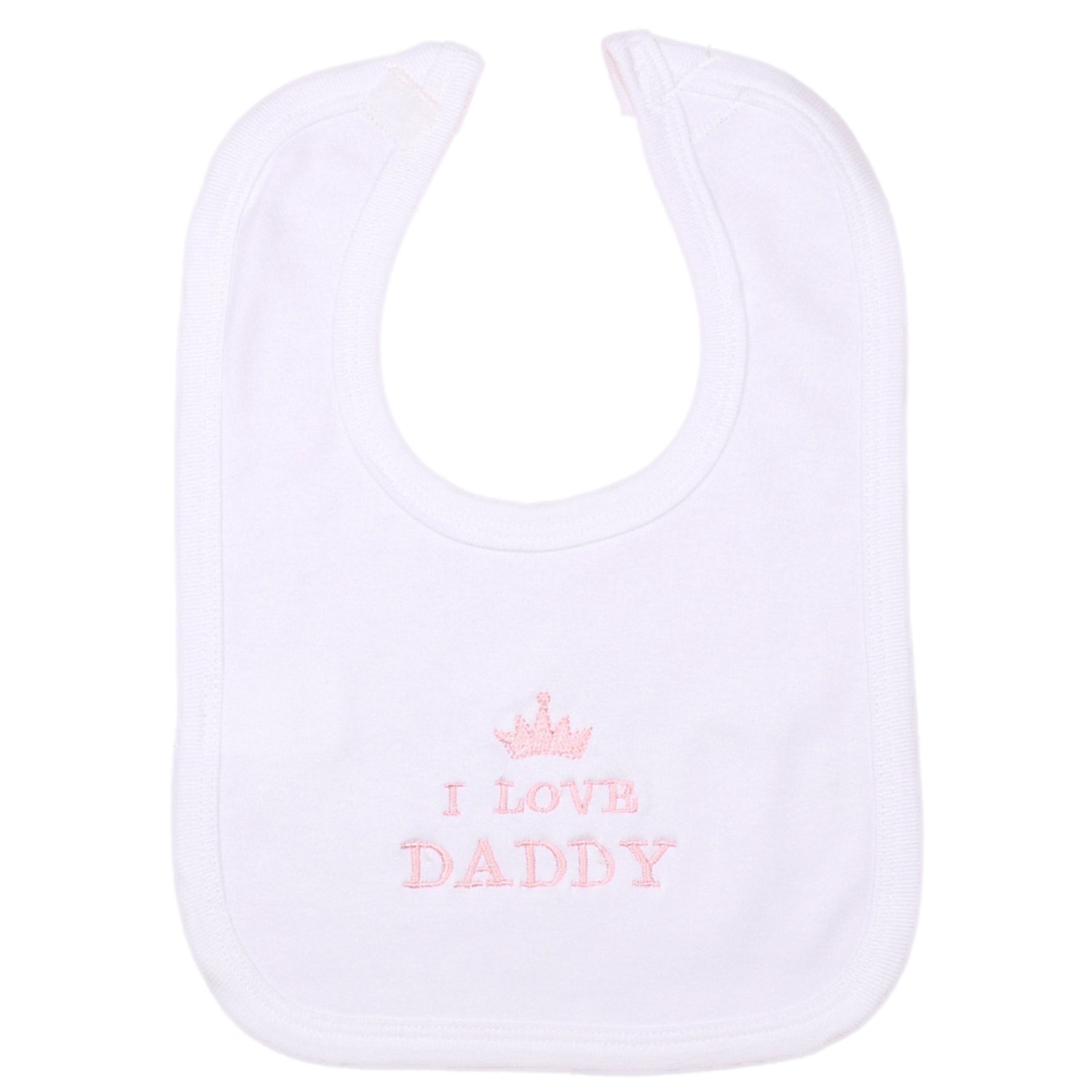 Pink I Love Daddy Bib