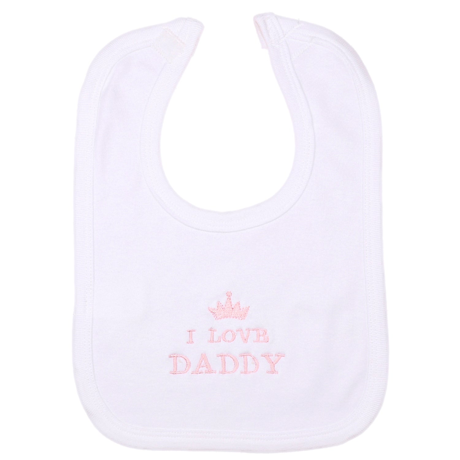 Pink I Love Daddy  Bib