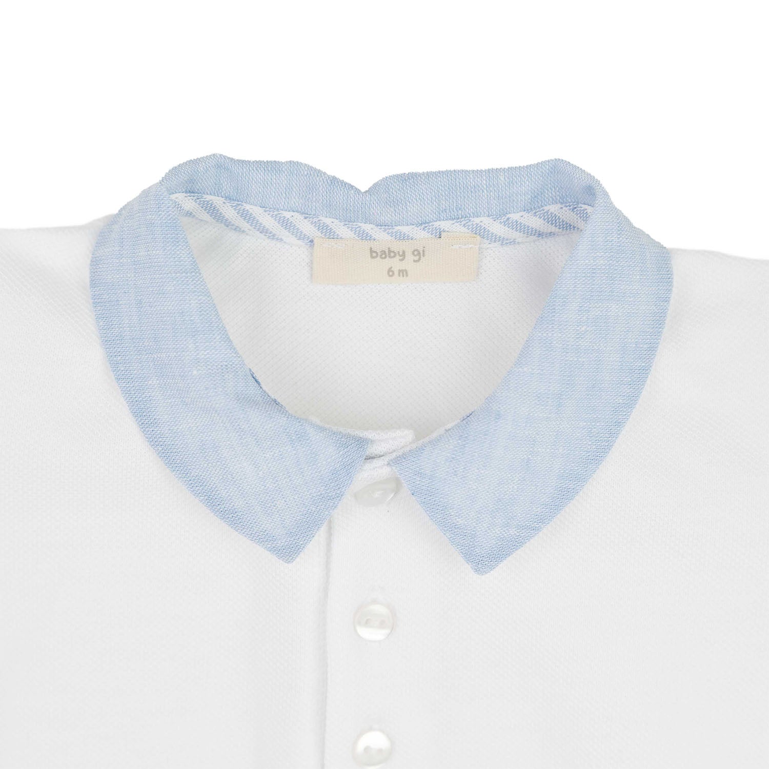 Blue Trim Polo Jam Pant Set