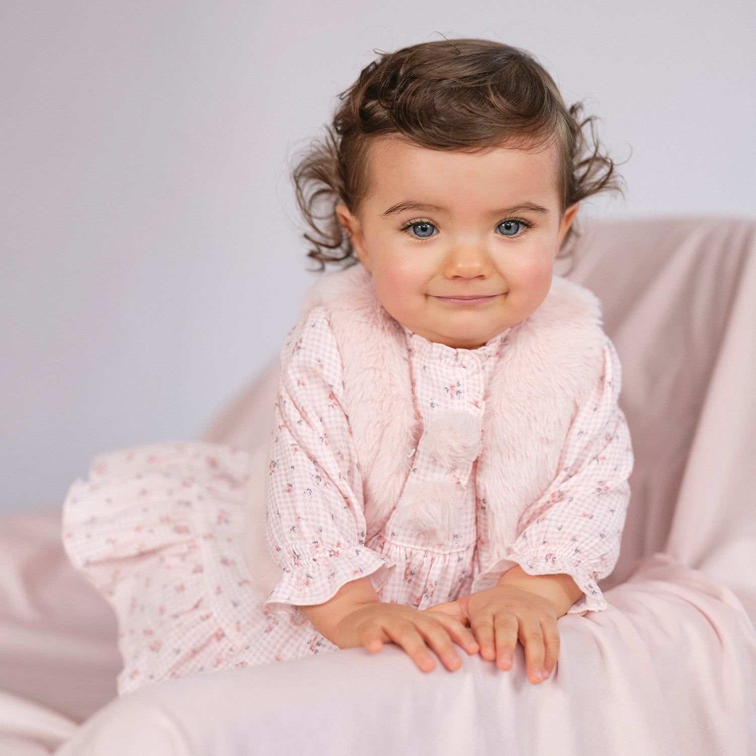 Peach Floral Dress and Bloomers