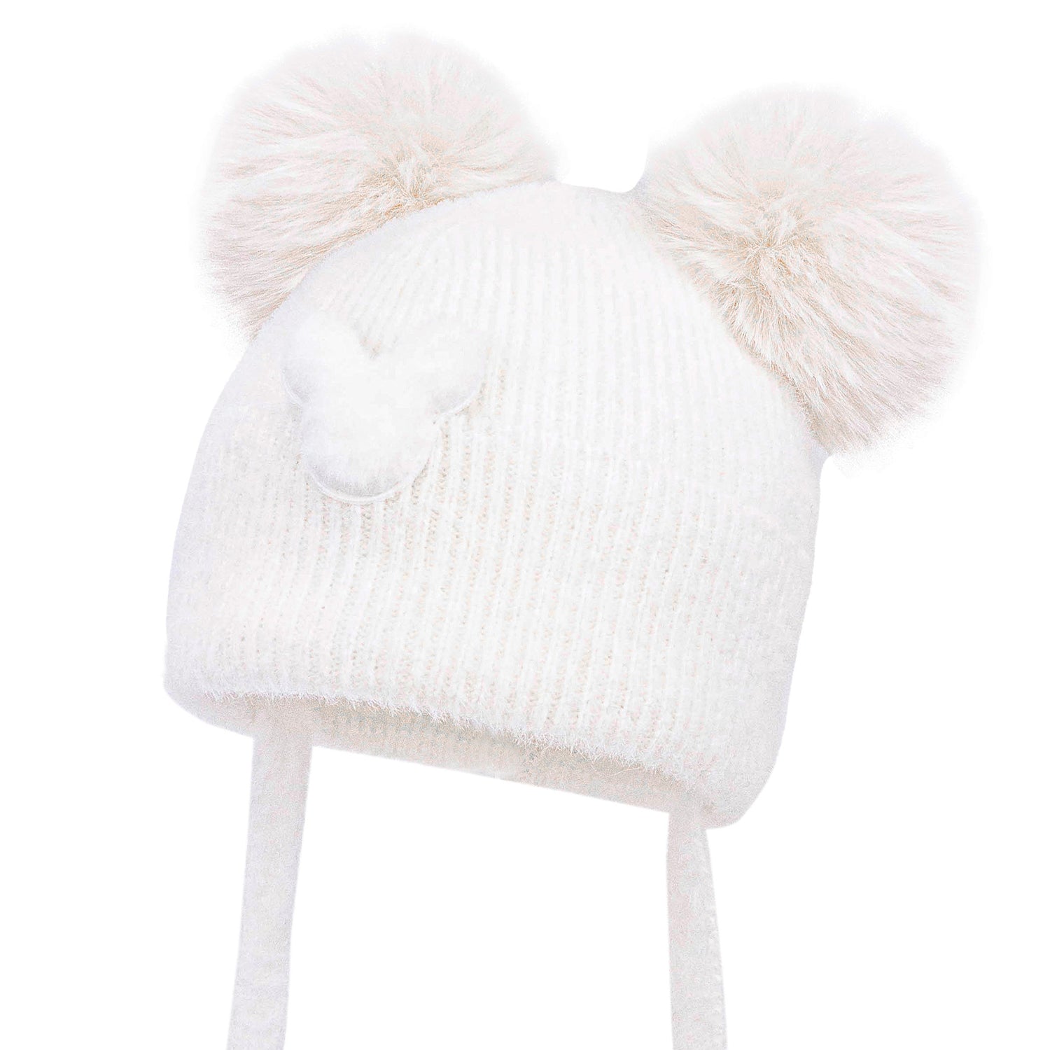 Ivory Teddy Pom Hat