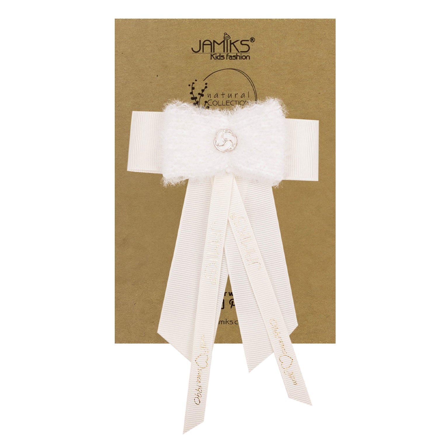 Ivory Knitted Bow Hairclip