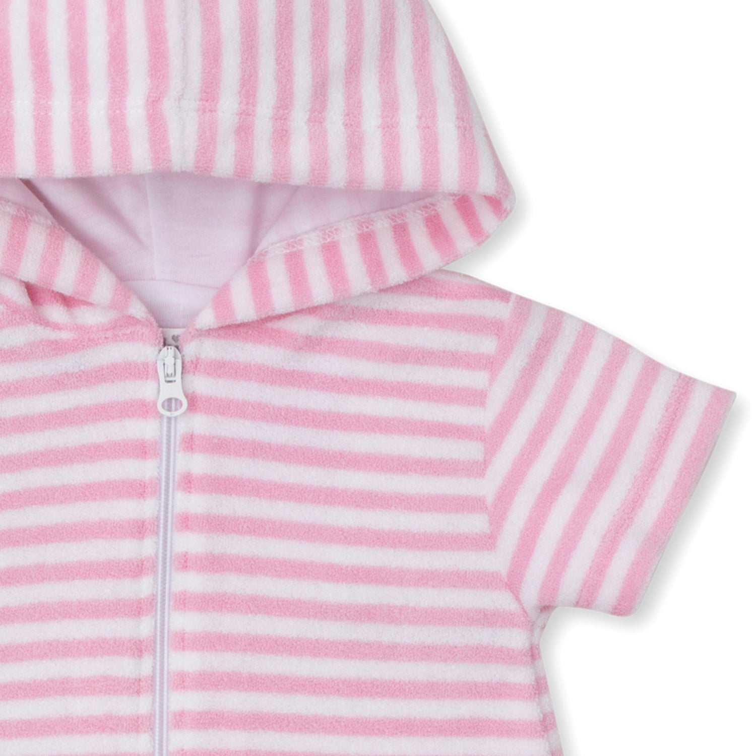 Pink Stripe Terry Romper