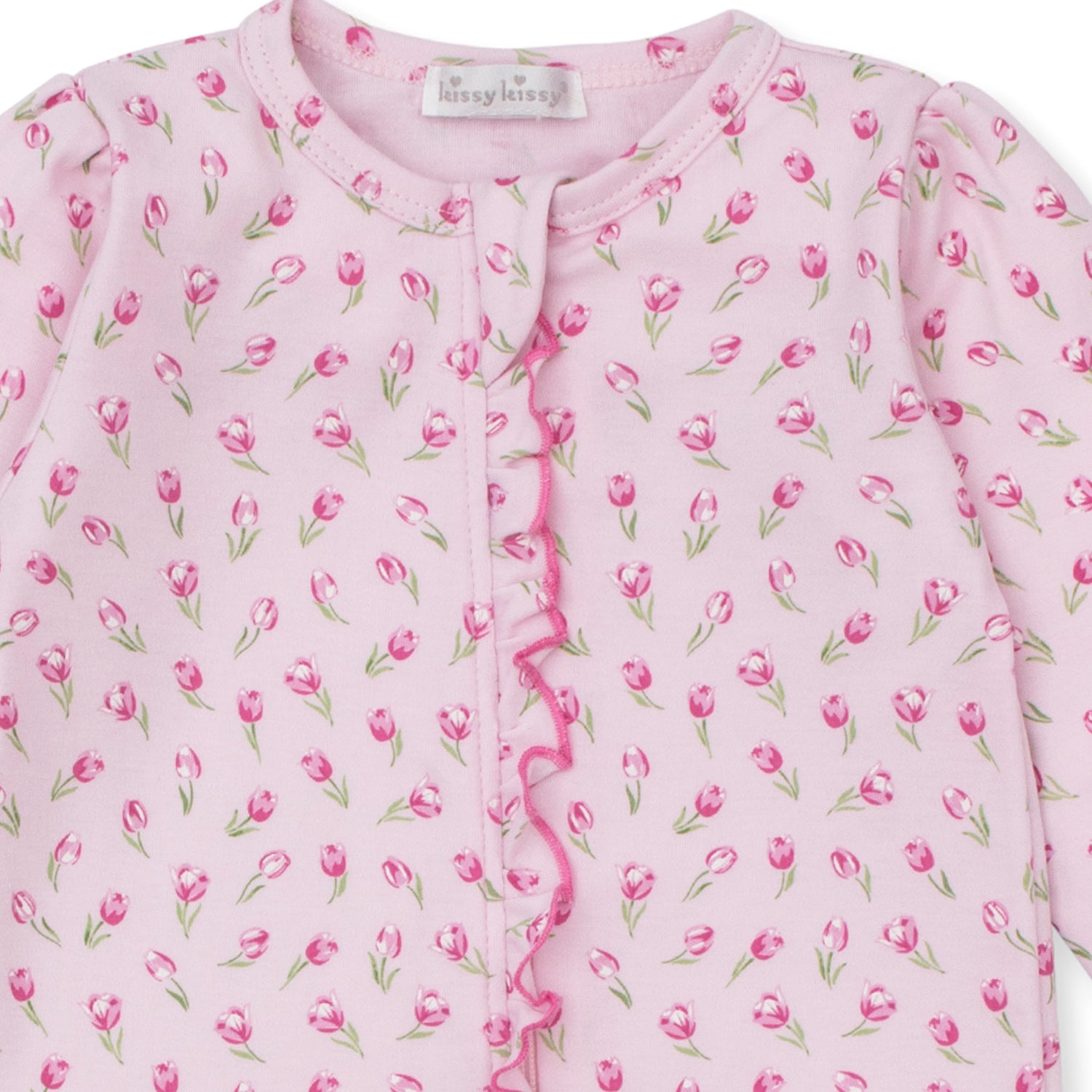 Tulip Print Zip Babygrow
