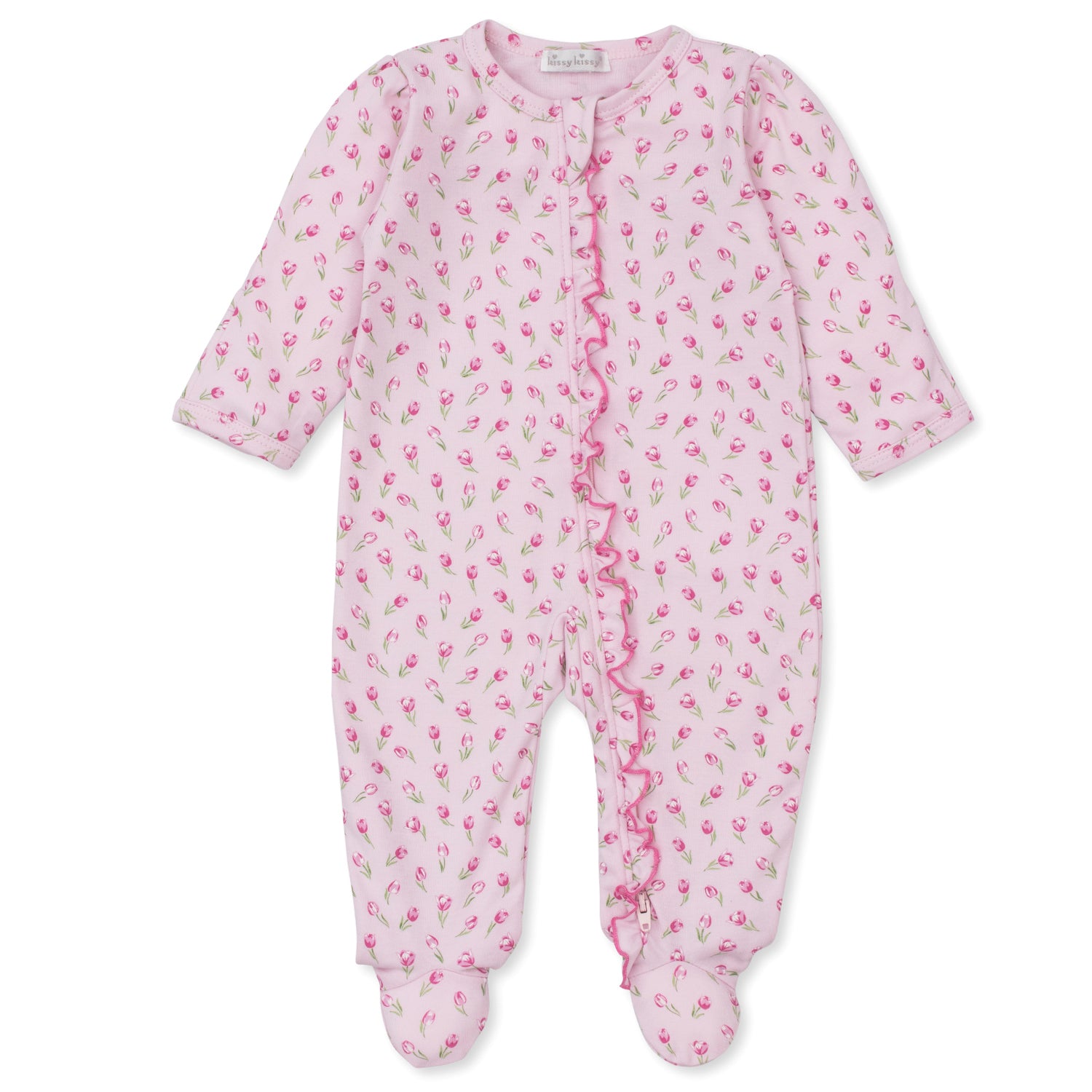 Tulip Print Zip Babygrow