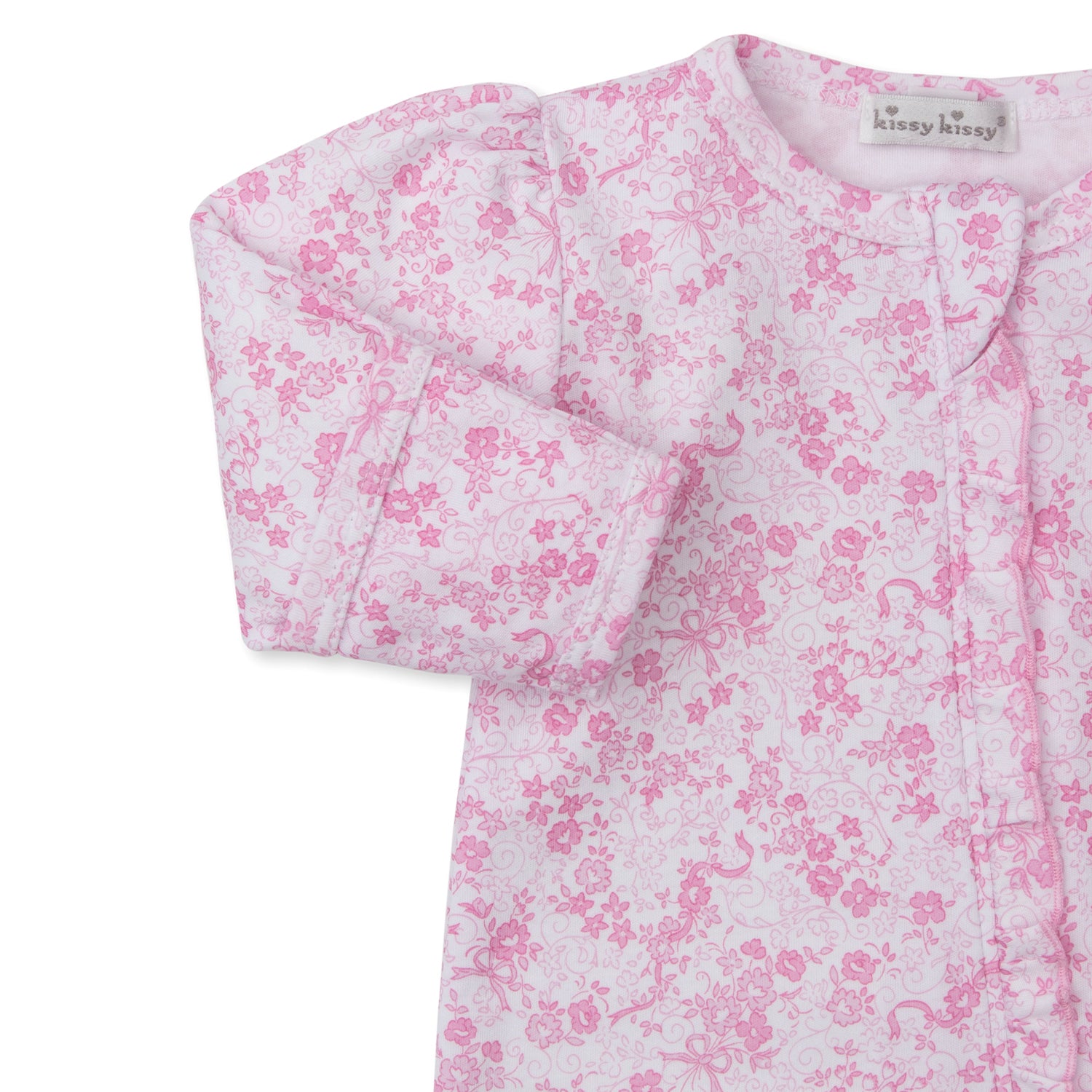 Pink English Rose Zip Babygrow