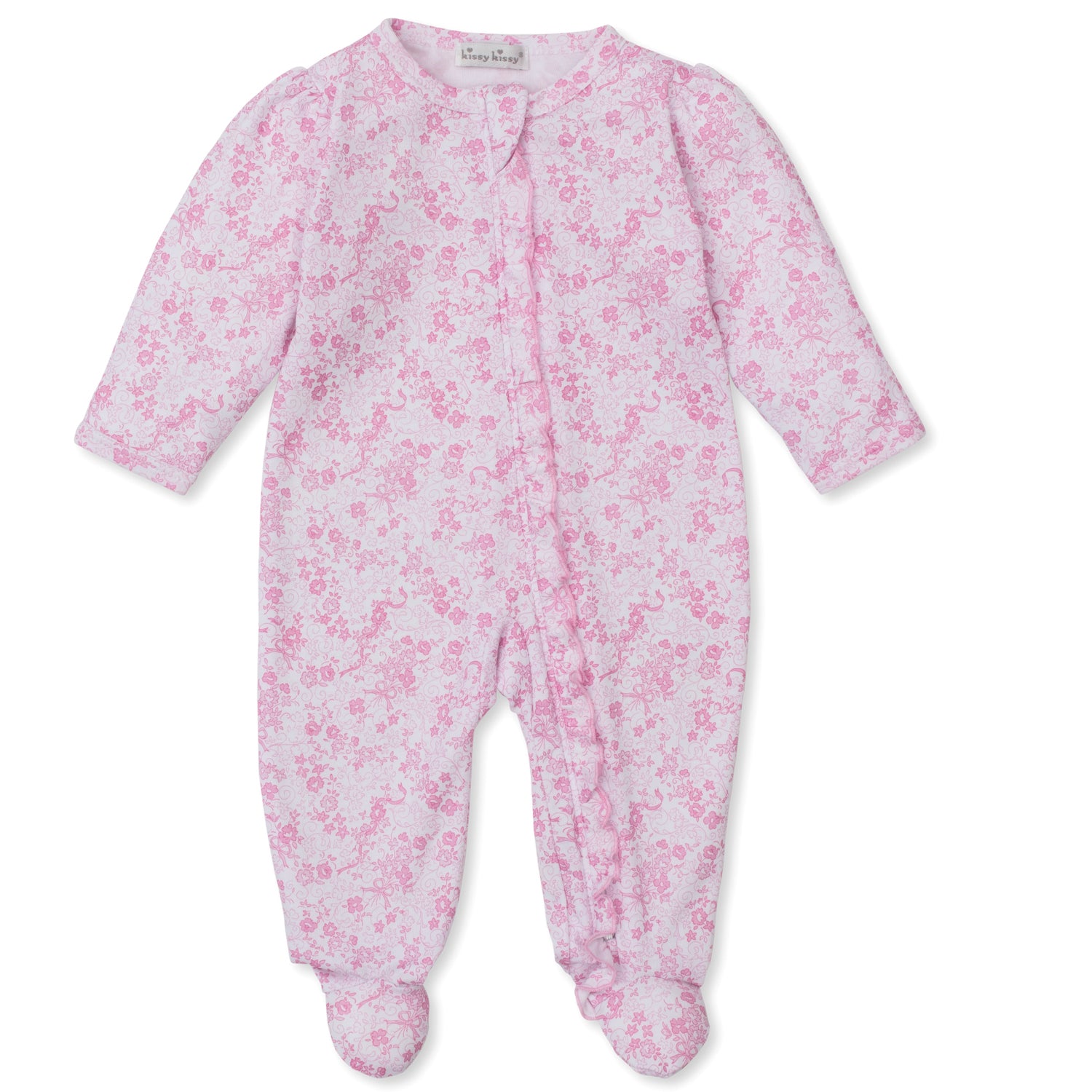 Pink English Rose Zip Babygrow