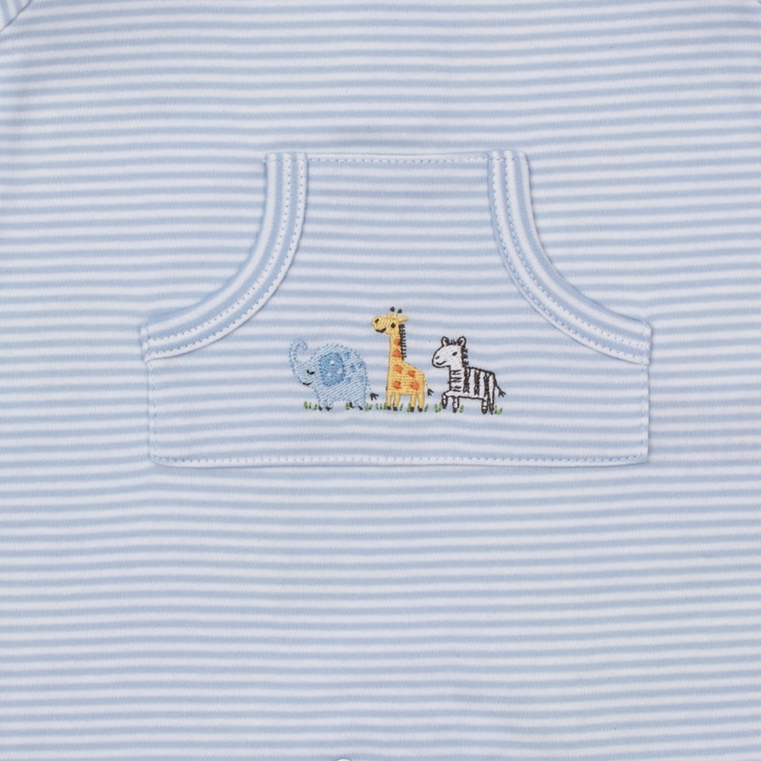 Pale Blue Stripe Animal Romper