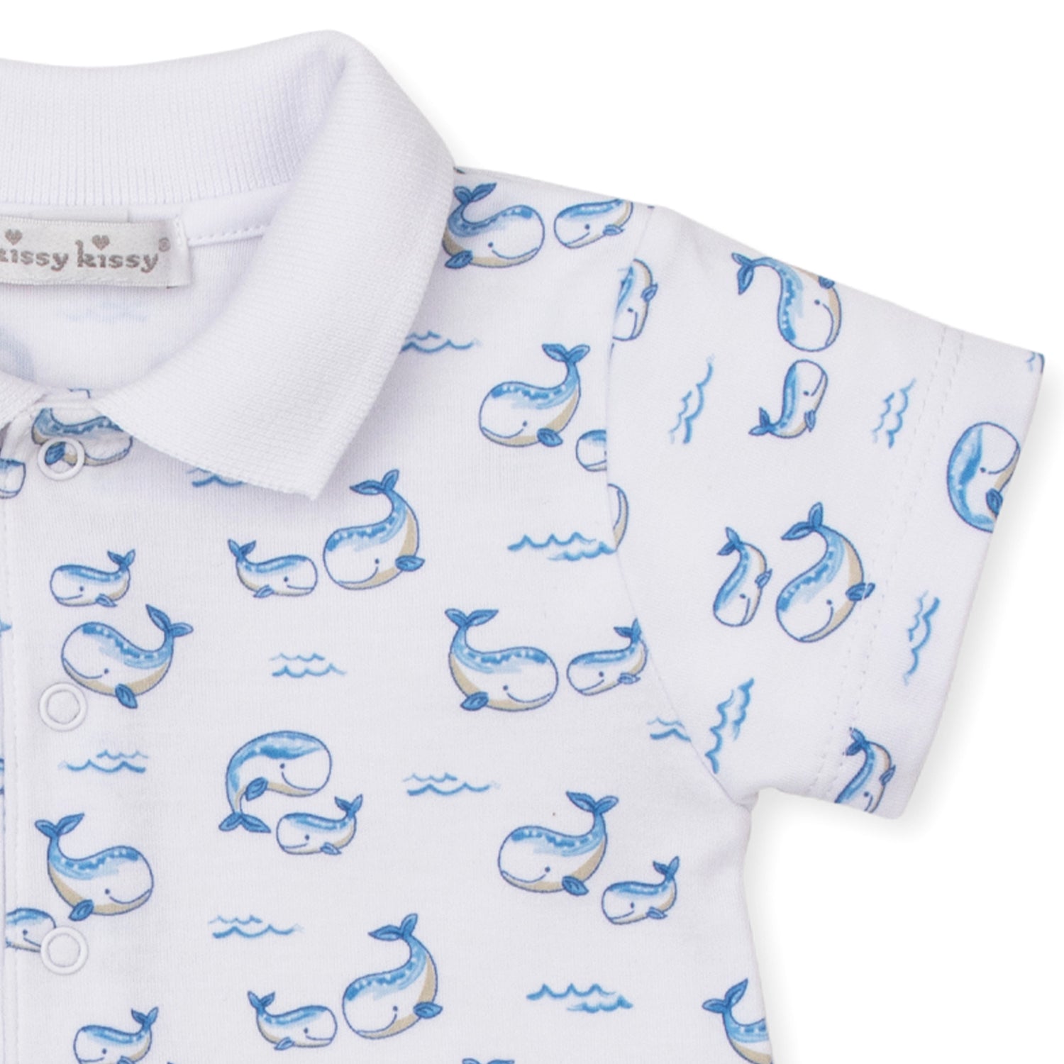 Blue Whale Print Romper