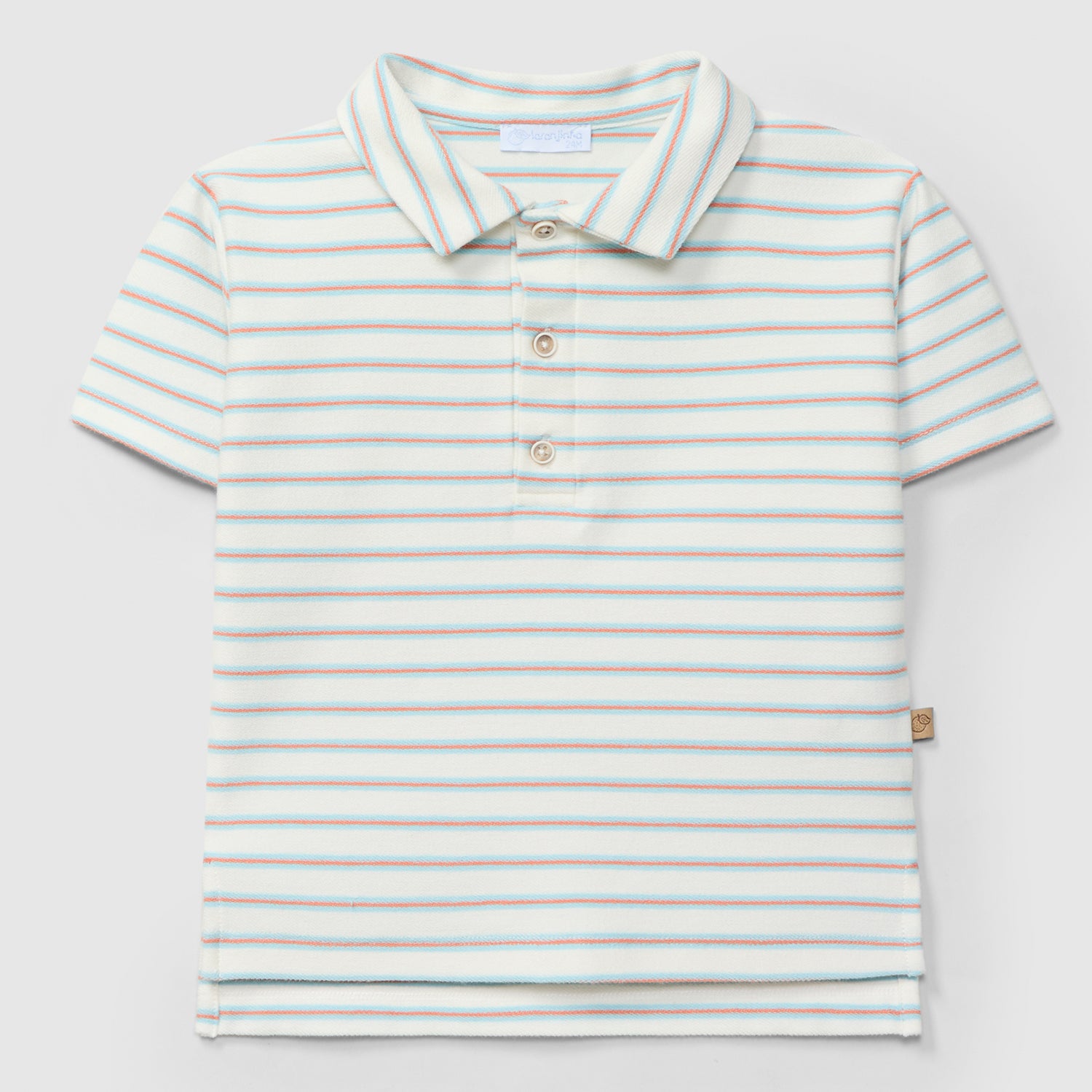 Aqua Stripe Polo Top