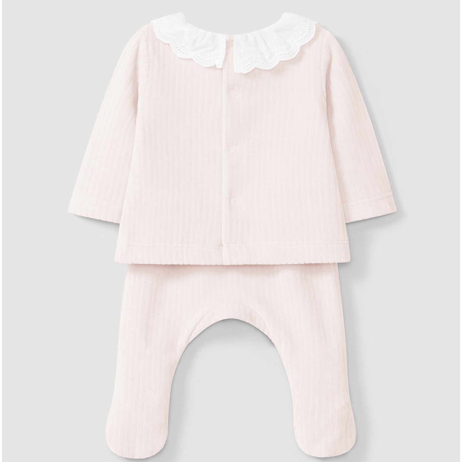 Pink Ribbed Velour Set