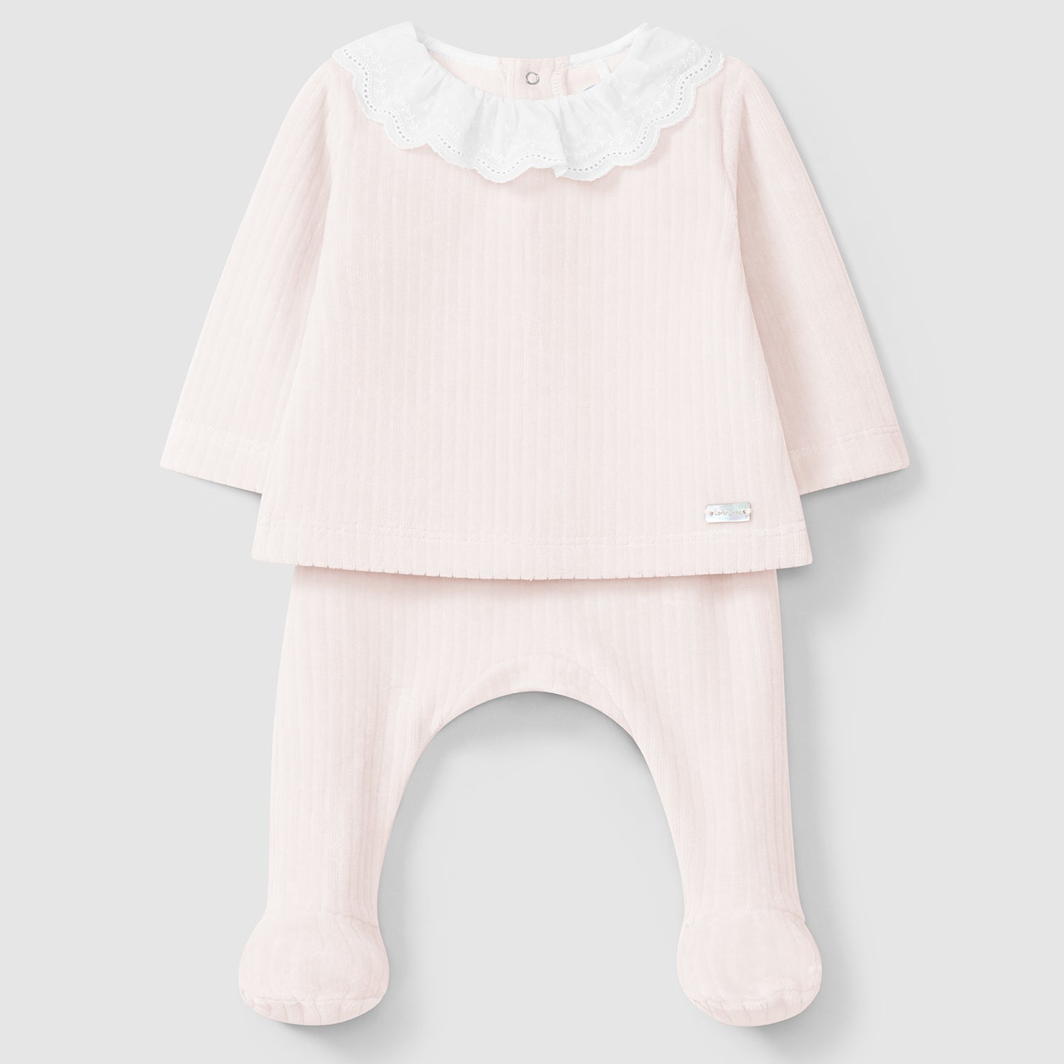 Pink Ribbed Velour Set