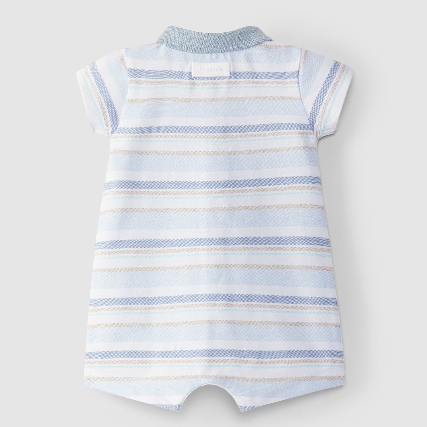 Blue Stripe Pique Polo Romper