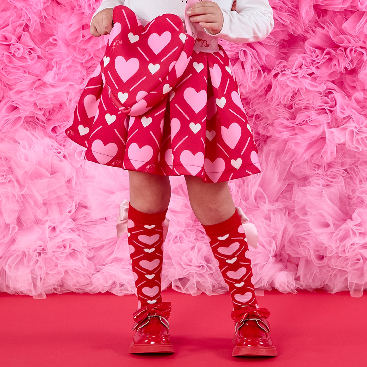 Heart Print Knee High Socks