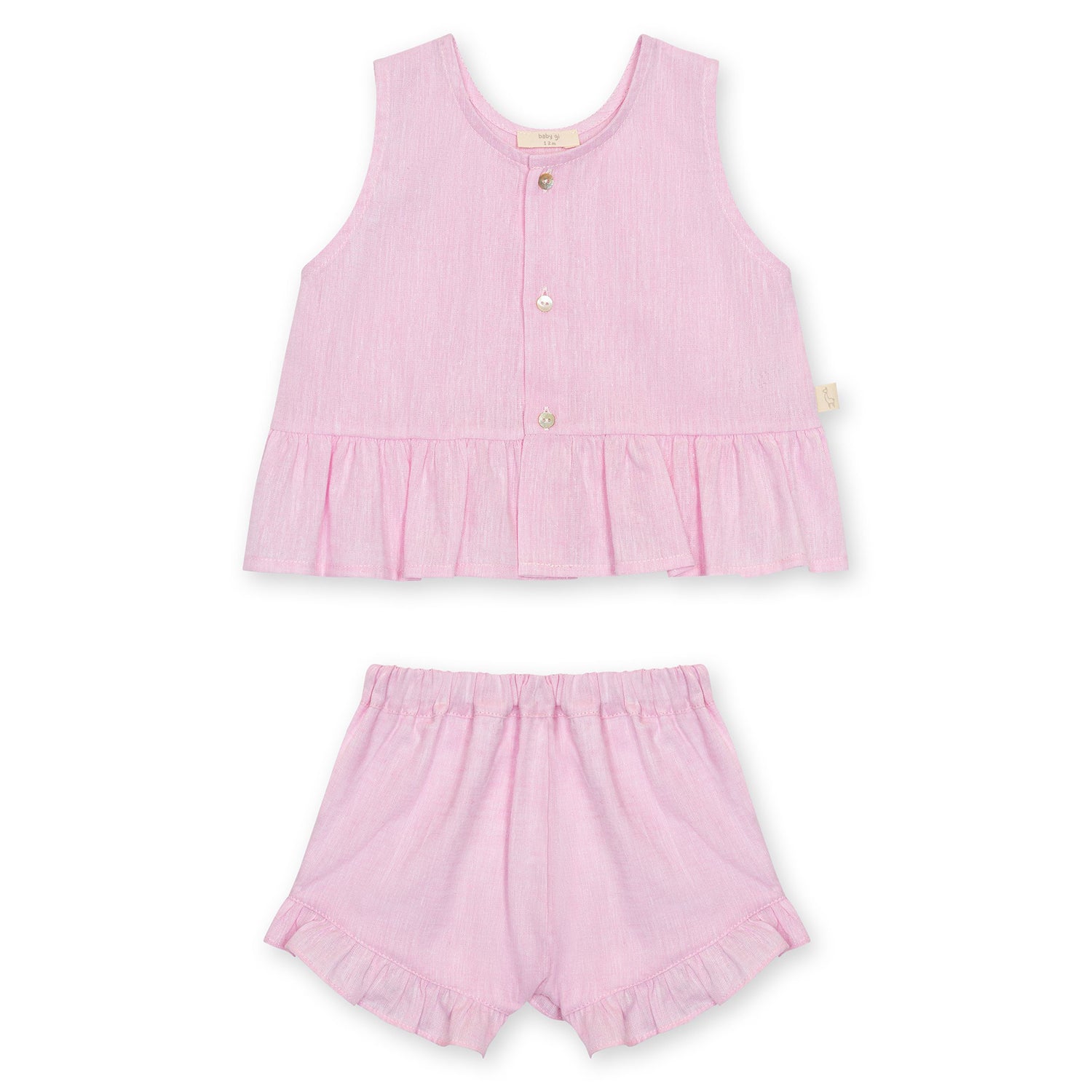 Pink Linen Short Set