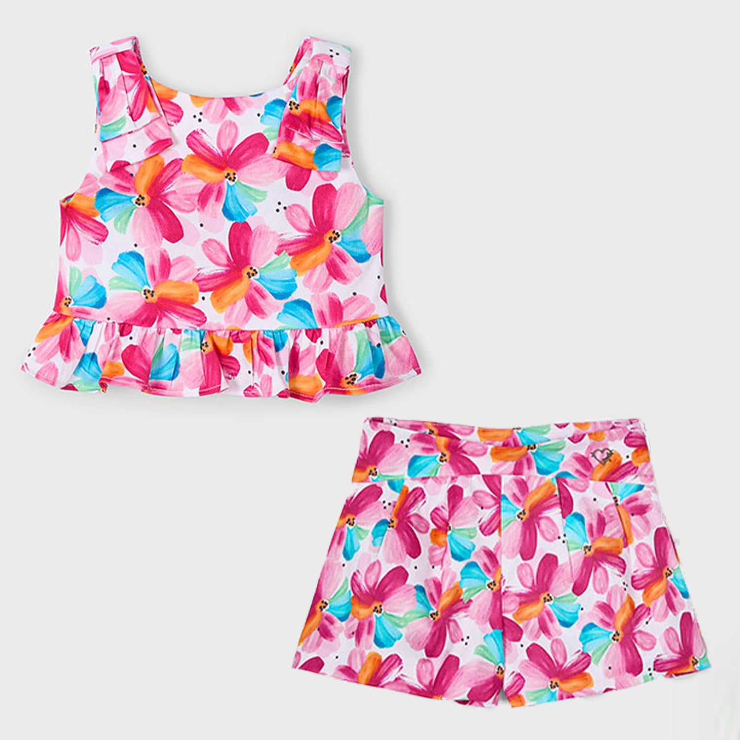 Red Floral Top & Short Set
