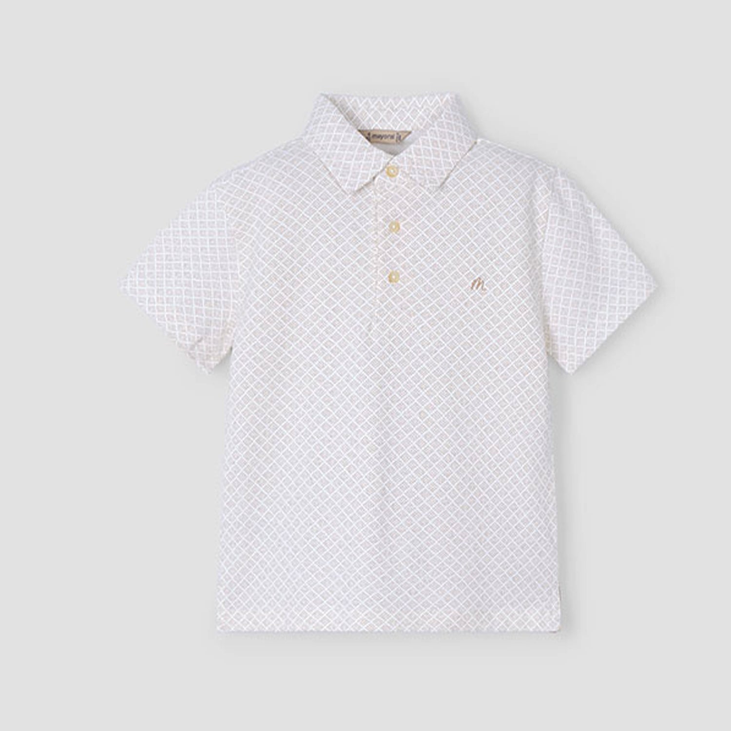 Stone Patterned Polo Top