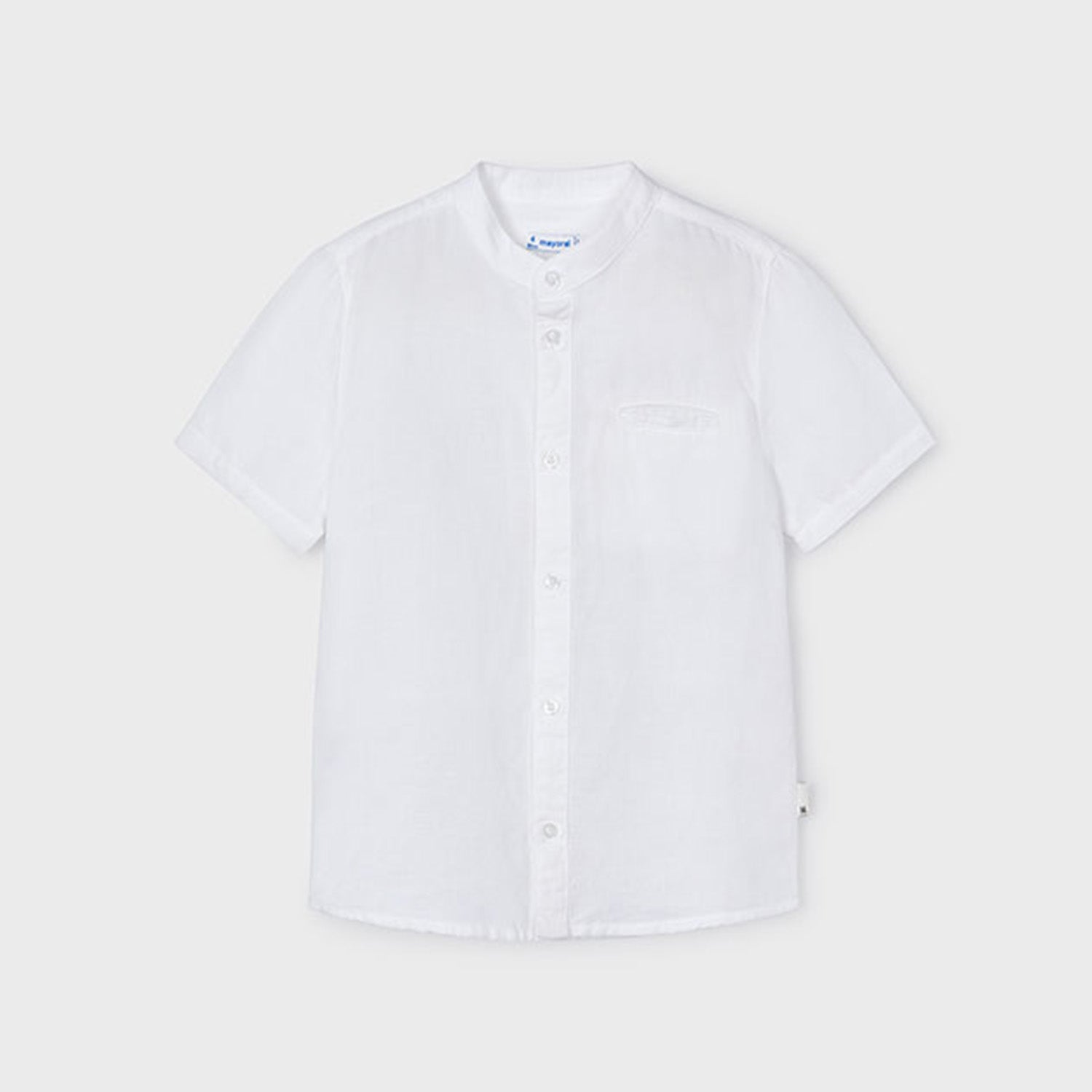 Band Collar Linen T-Shirt