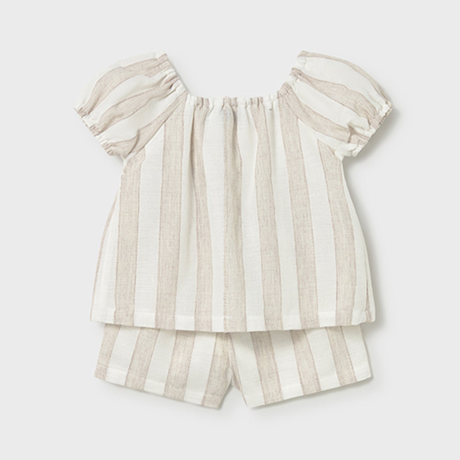 Beige Stripe Short Set