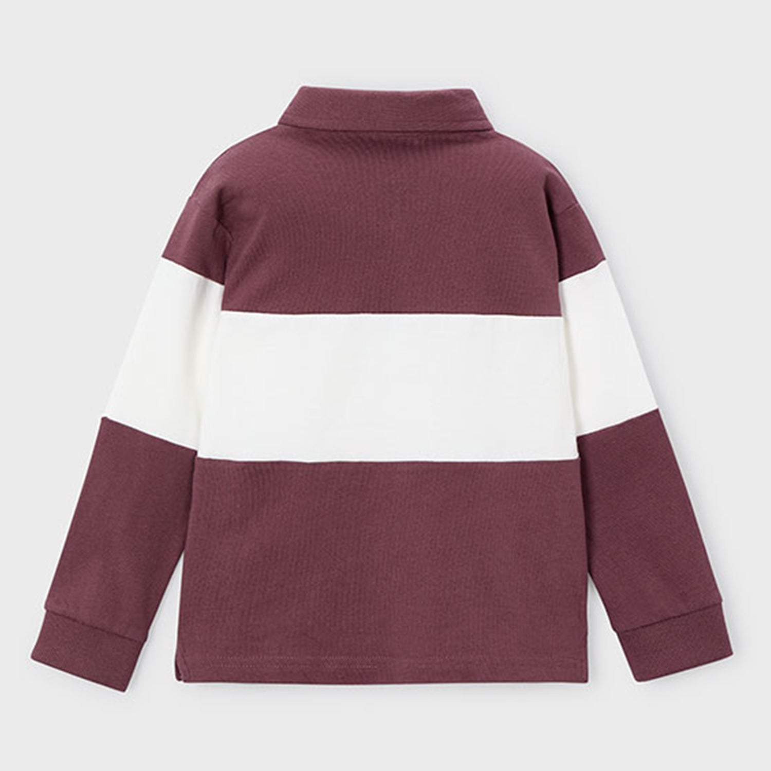 Plum Block Stripe Long Sleeved Polo