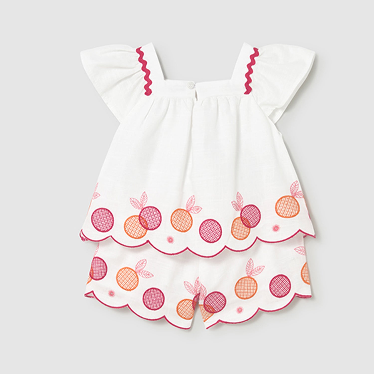 White Embroidered Short Set