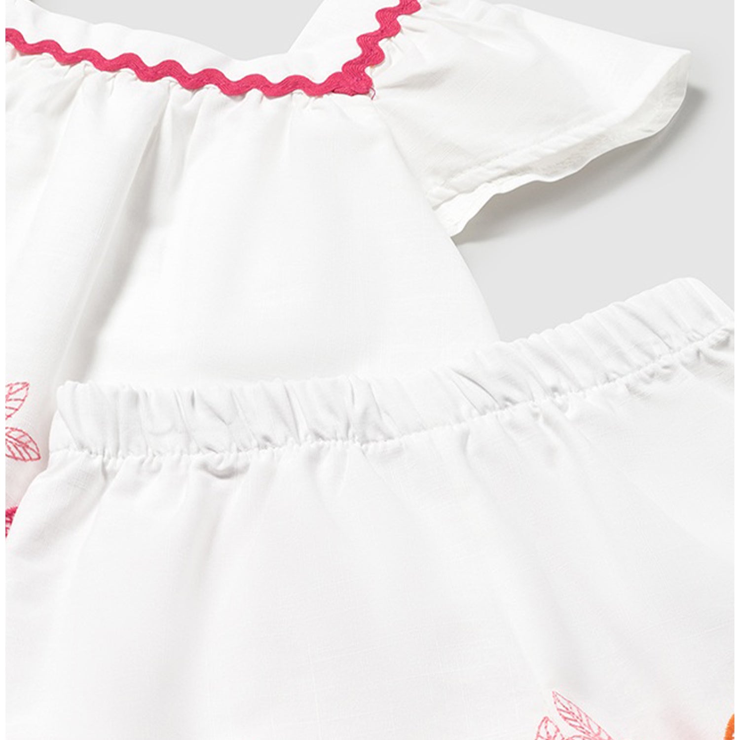 White Embroidered Short Set