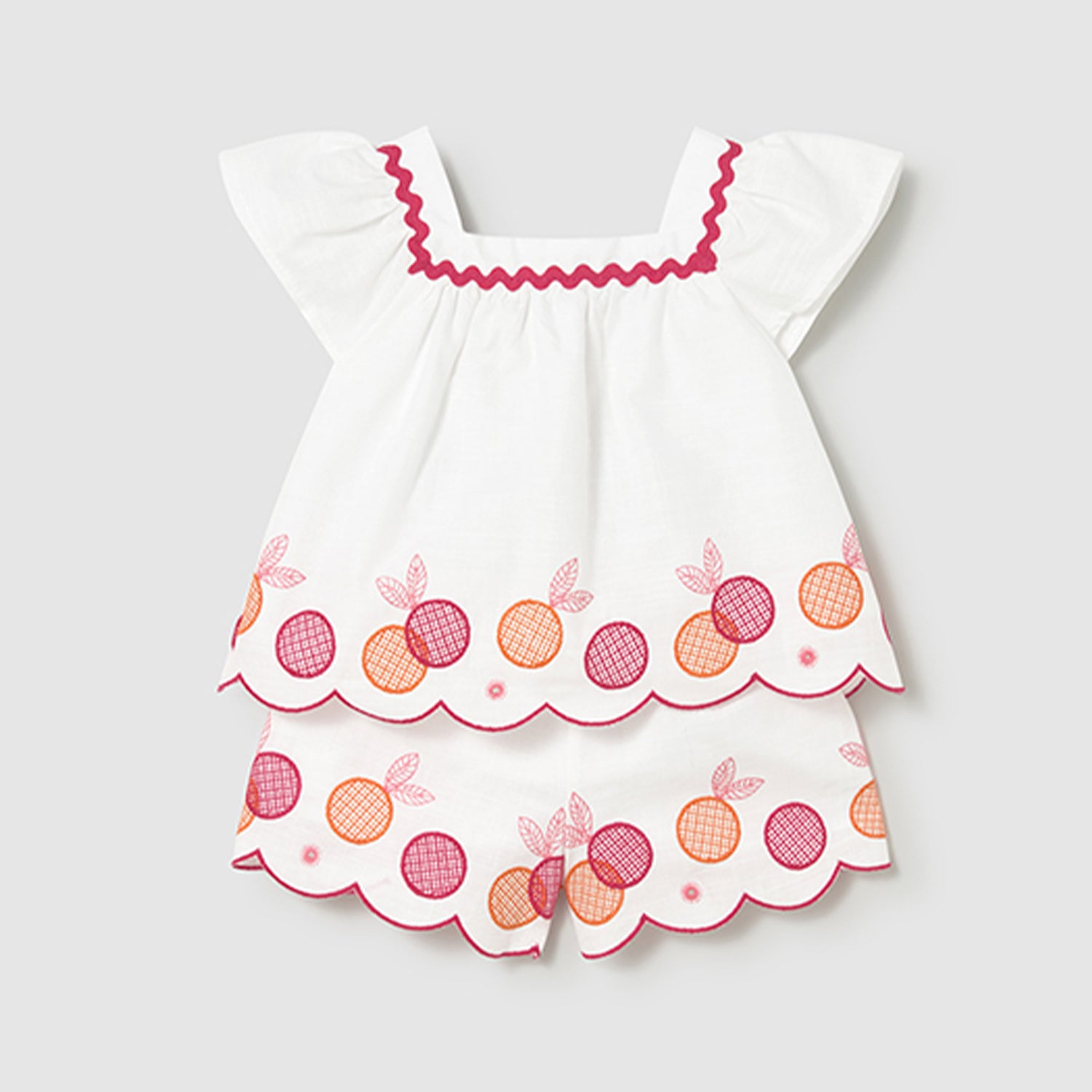 White Embroidered Short Set