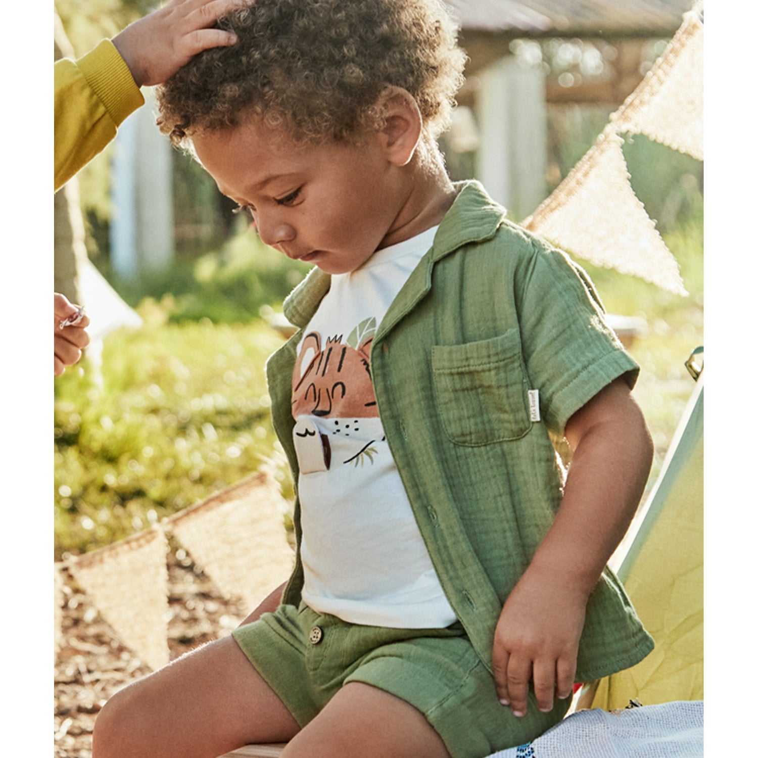 Khaki Crepe Short Set