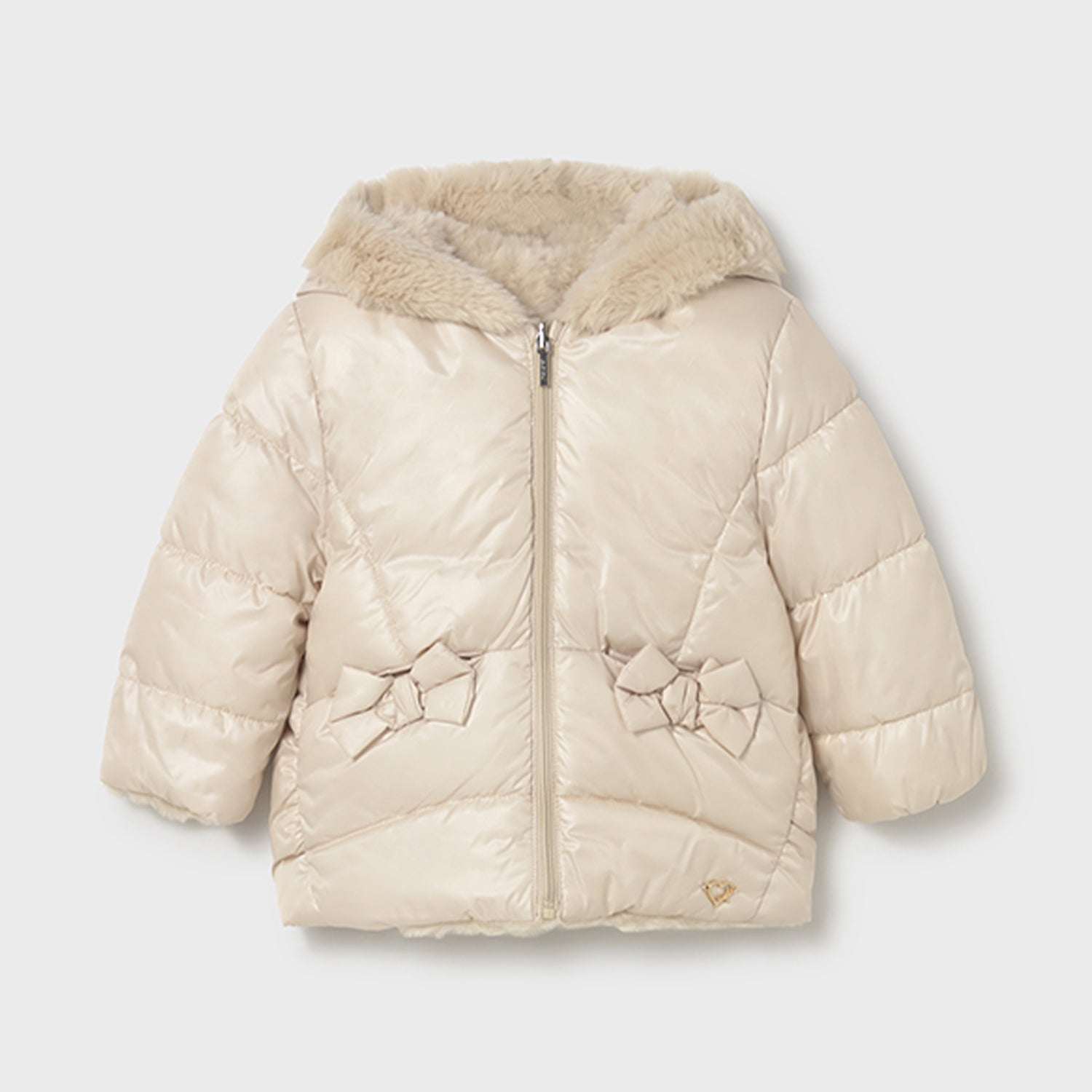 Cream Reversible Faux Fur Coat