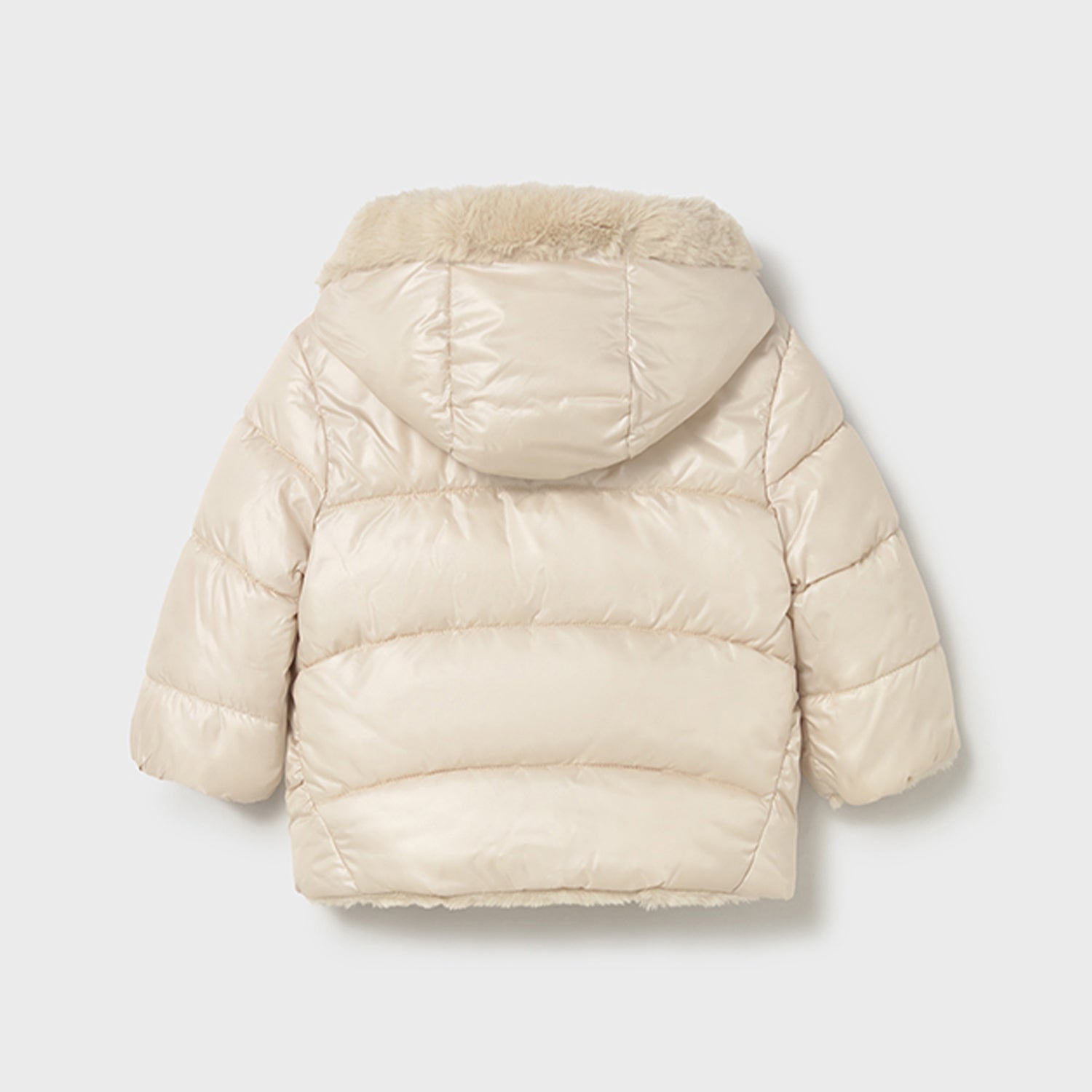 Cream Reversible Faux Fur Coat