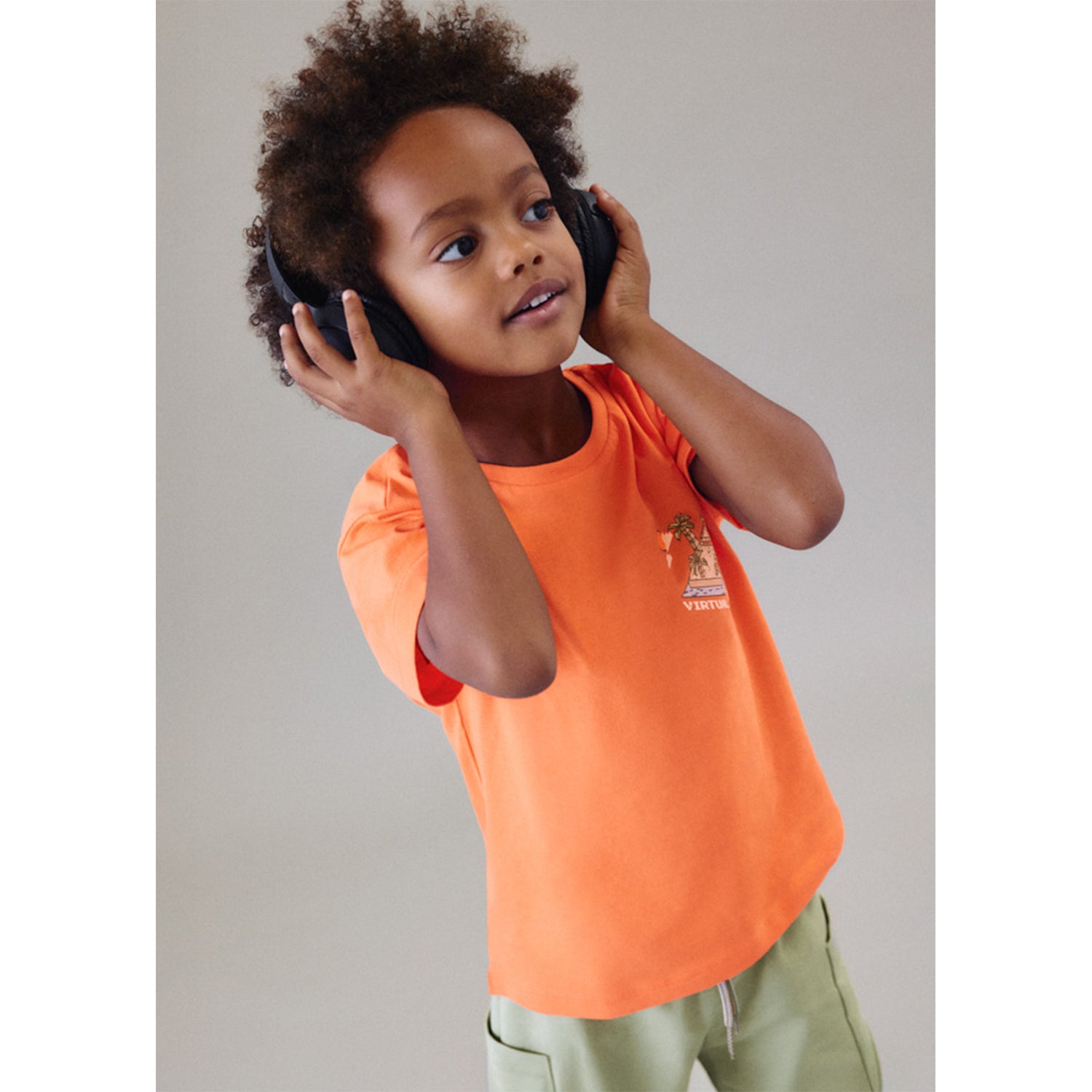 Orange & Khaki Short Set