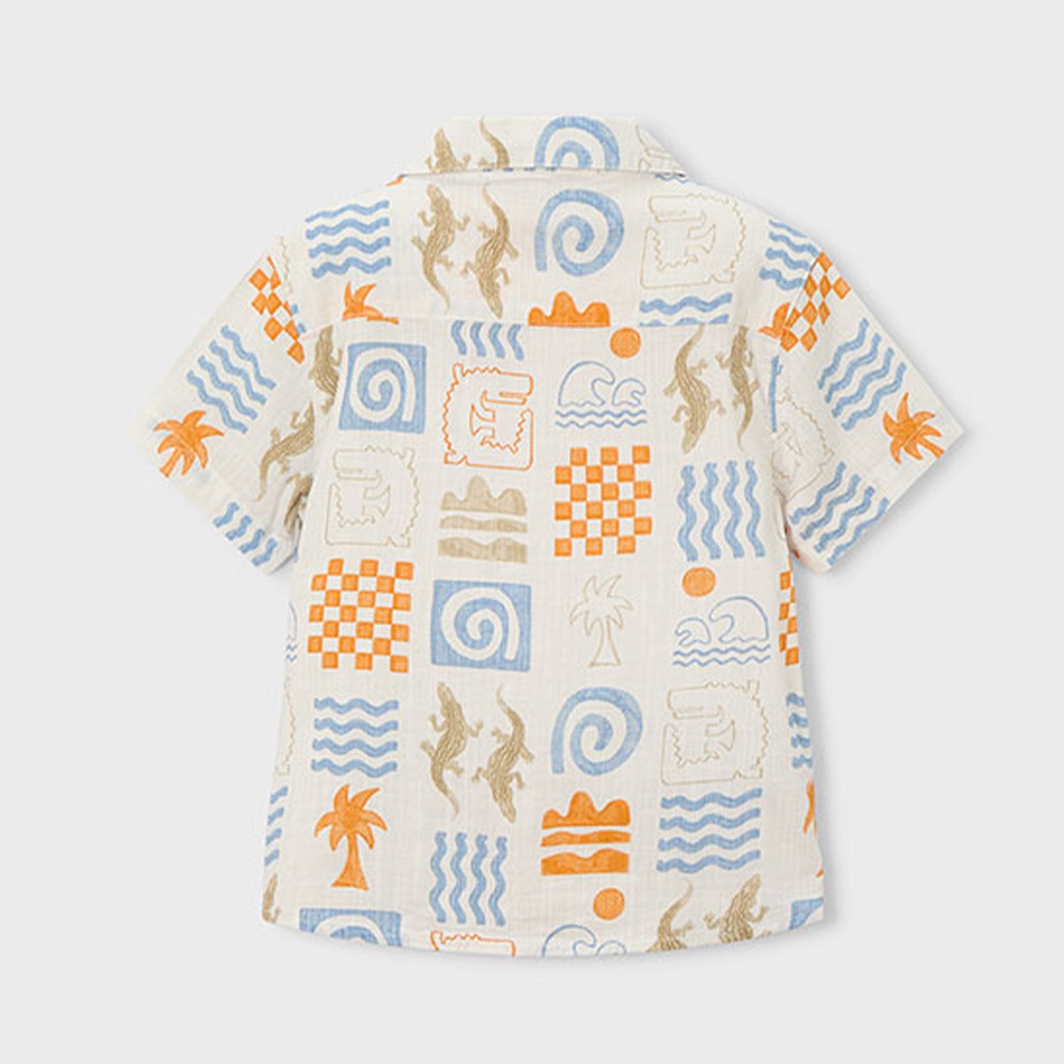 Orange Print Shirt & Short Set