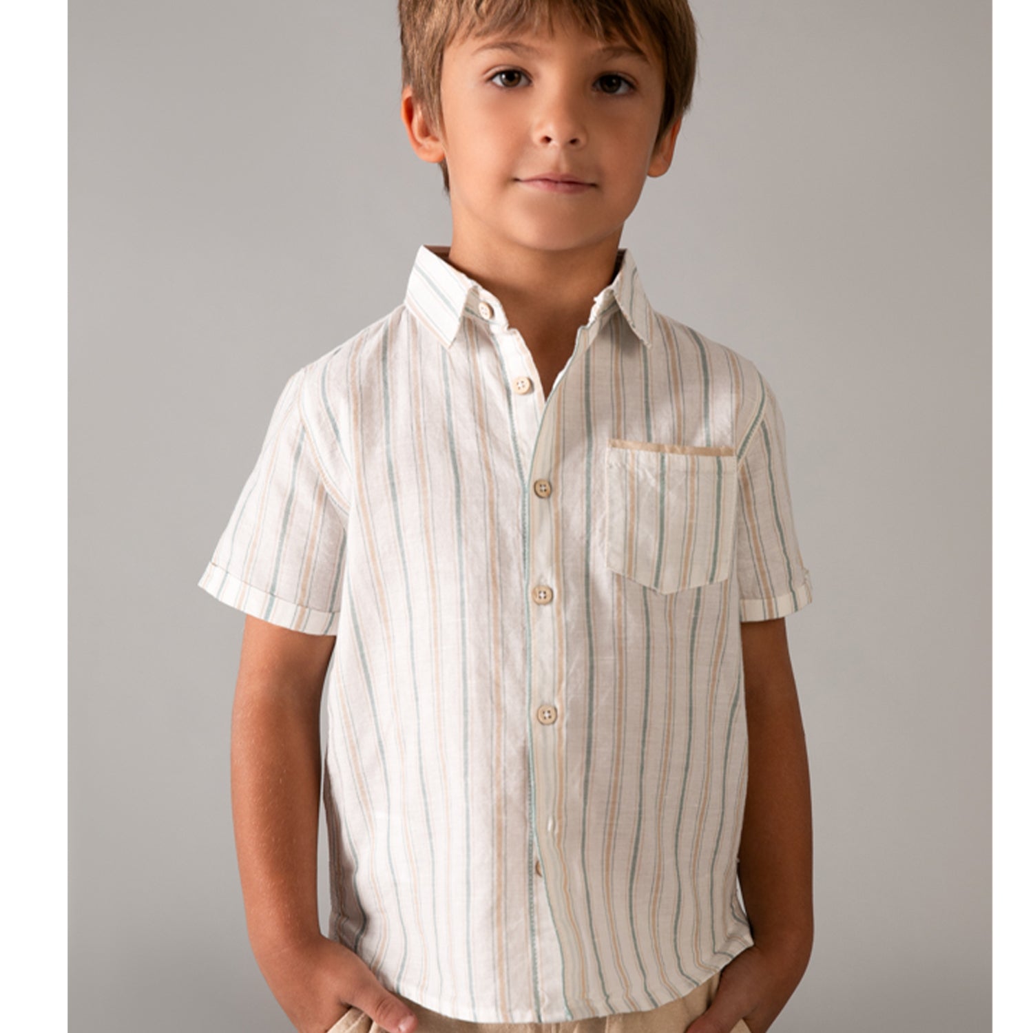 Stripe Linen Short Set