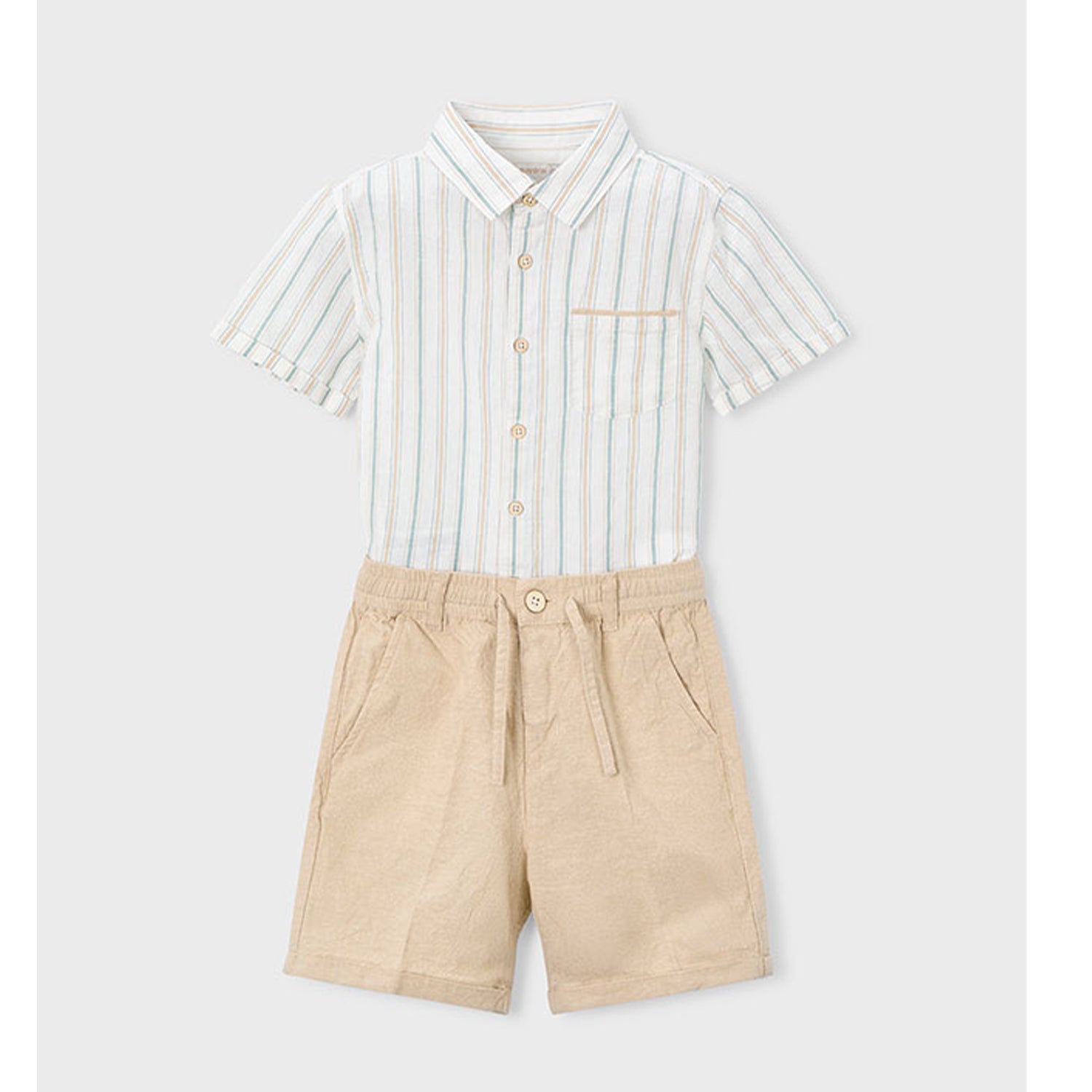 Stripe Linen Short Set