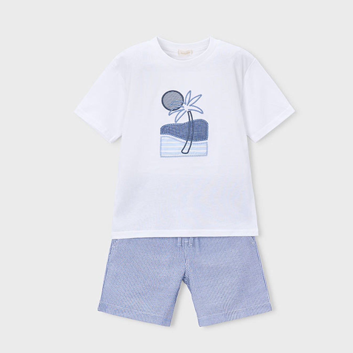 Blue Pin Stripe Short Set