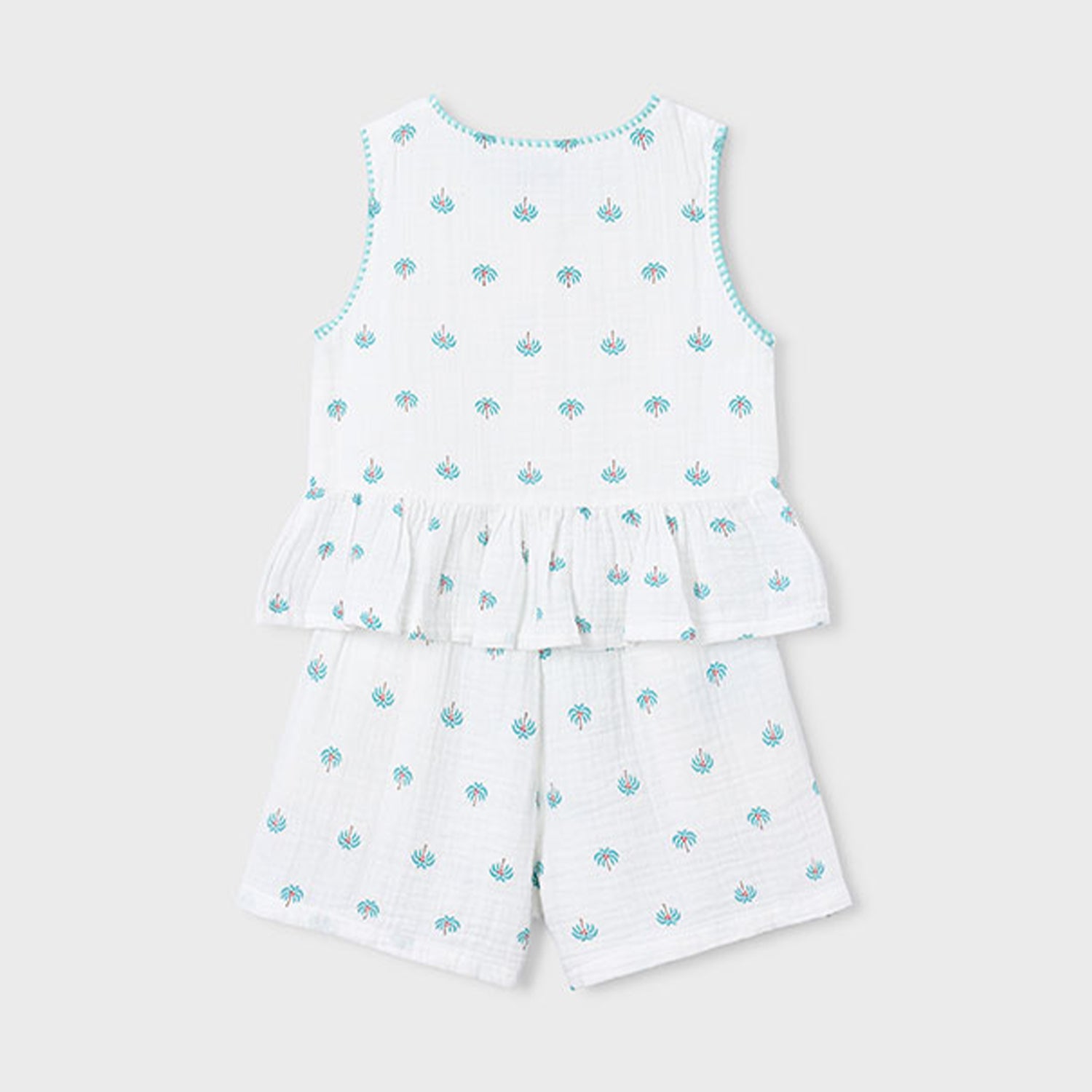 Palm Tree Crepe Short Set