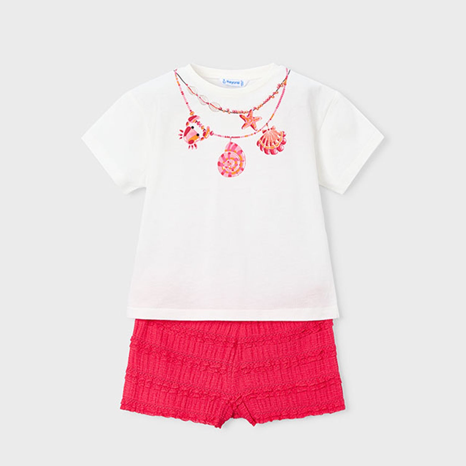 Red Frilled Short Set