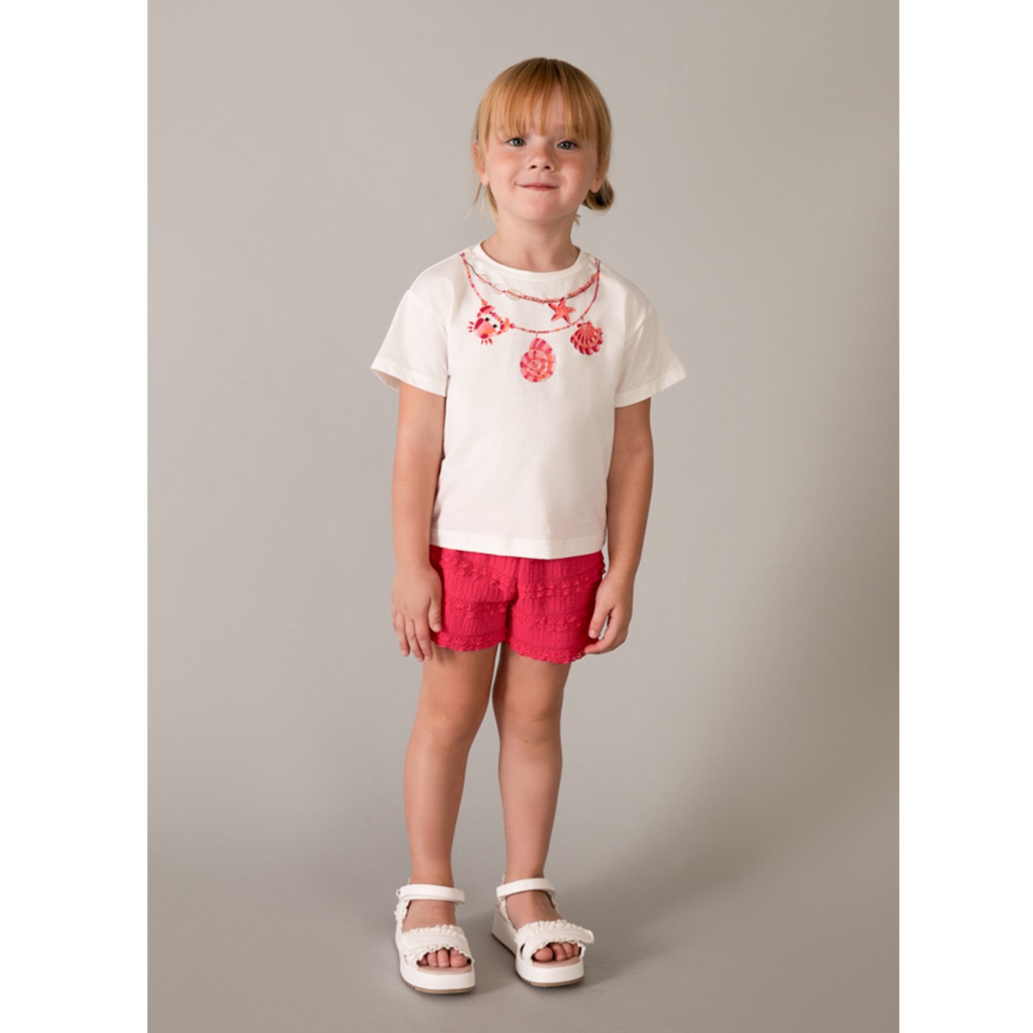 Red Frilled Short Set