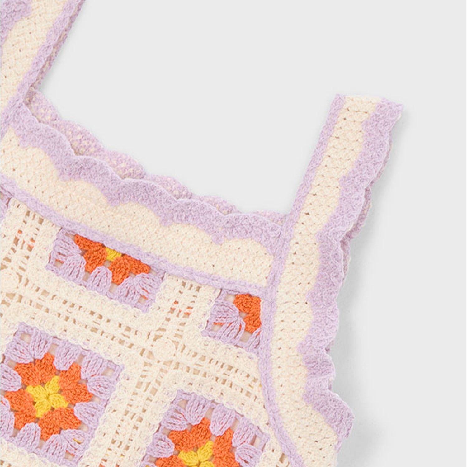 Ivory & Lilac Crochet Dress