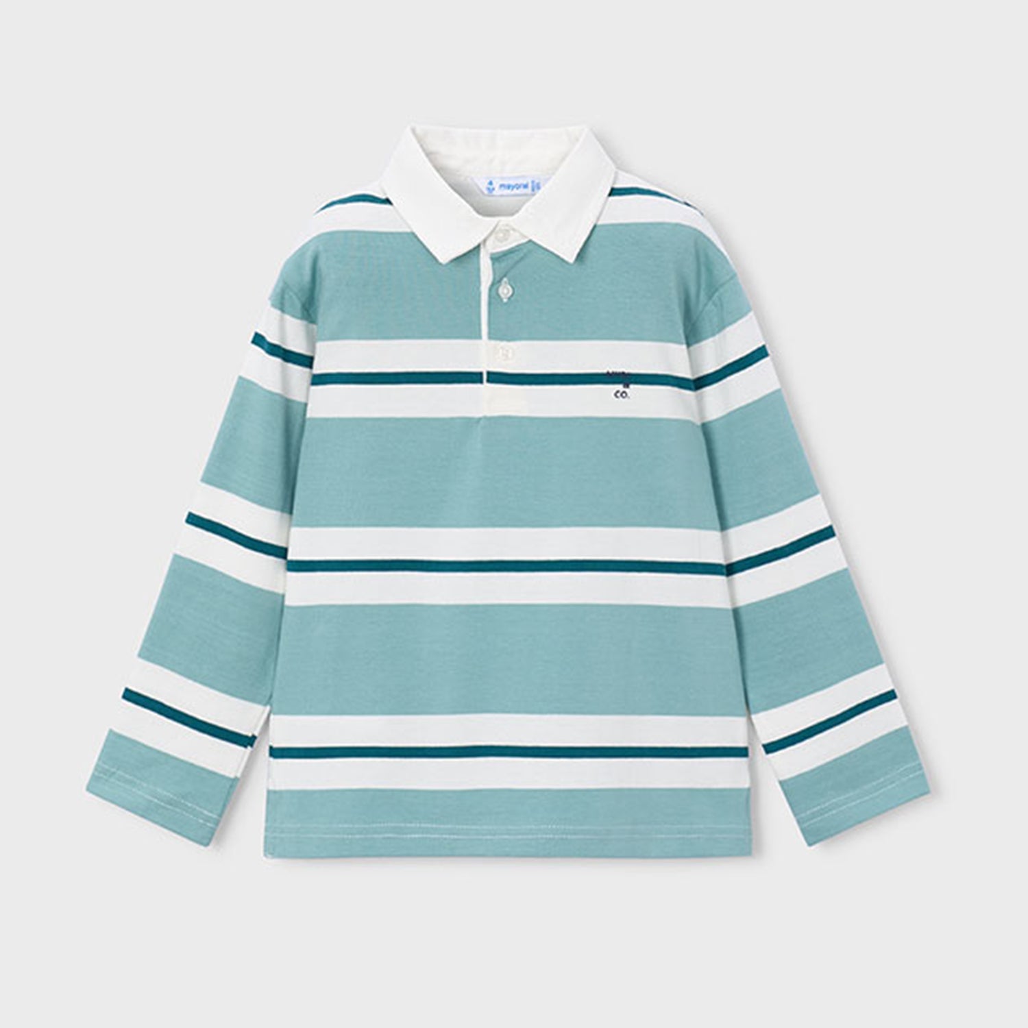 Aqua Block Stripe Polo