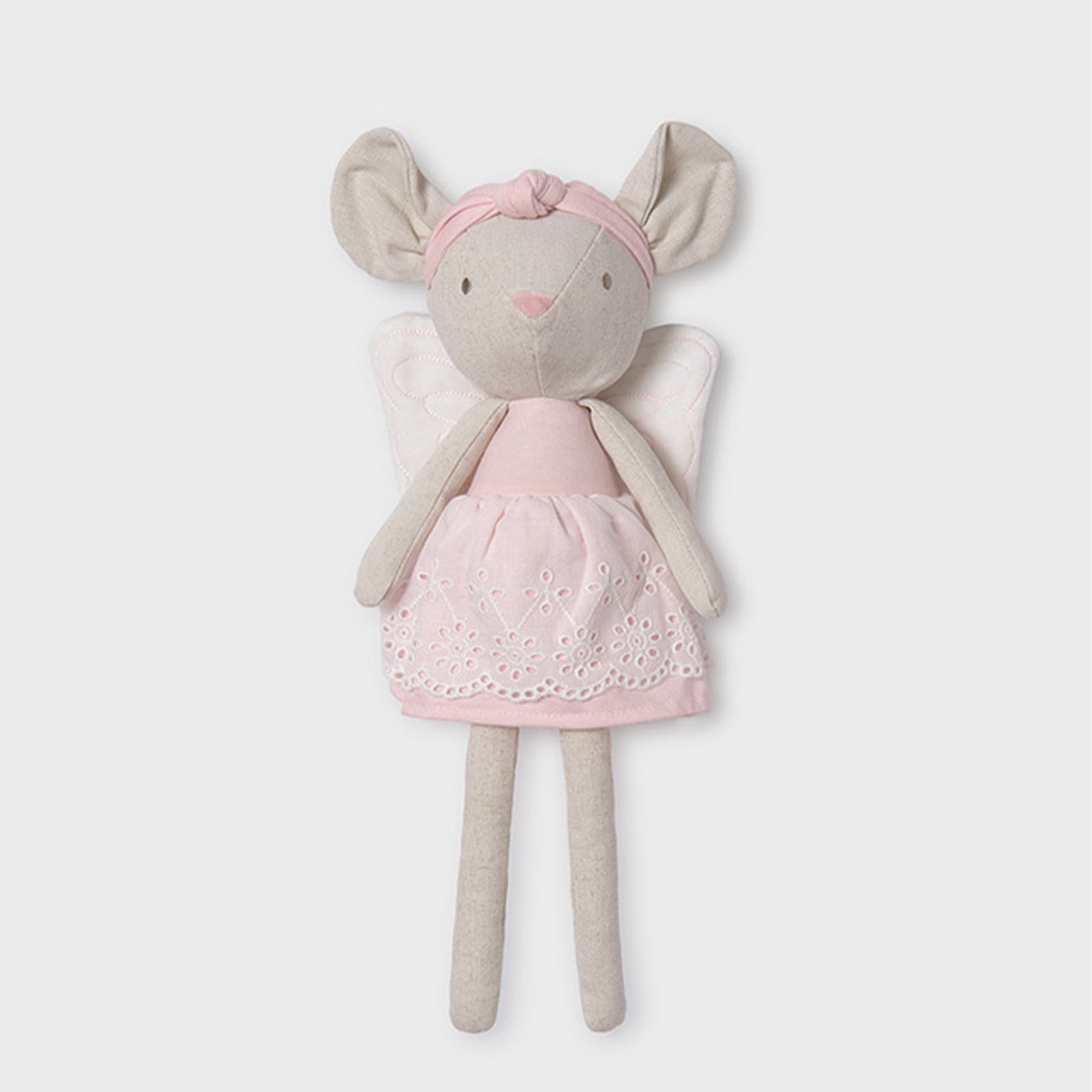 Beige Faux Fur Angel Mouse