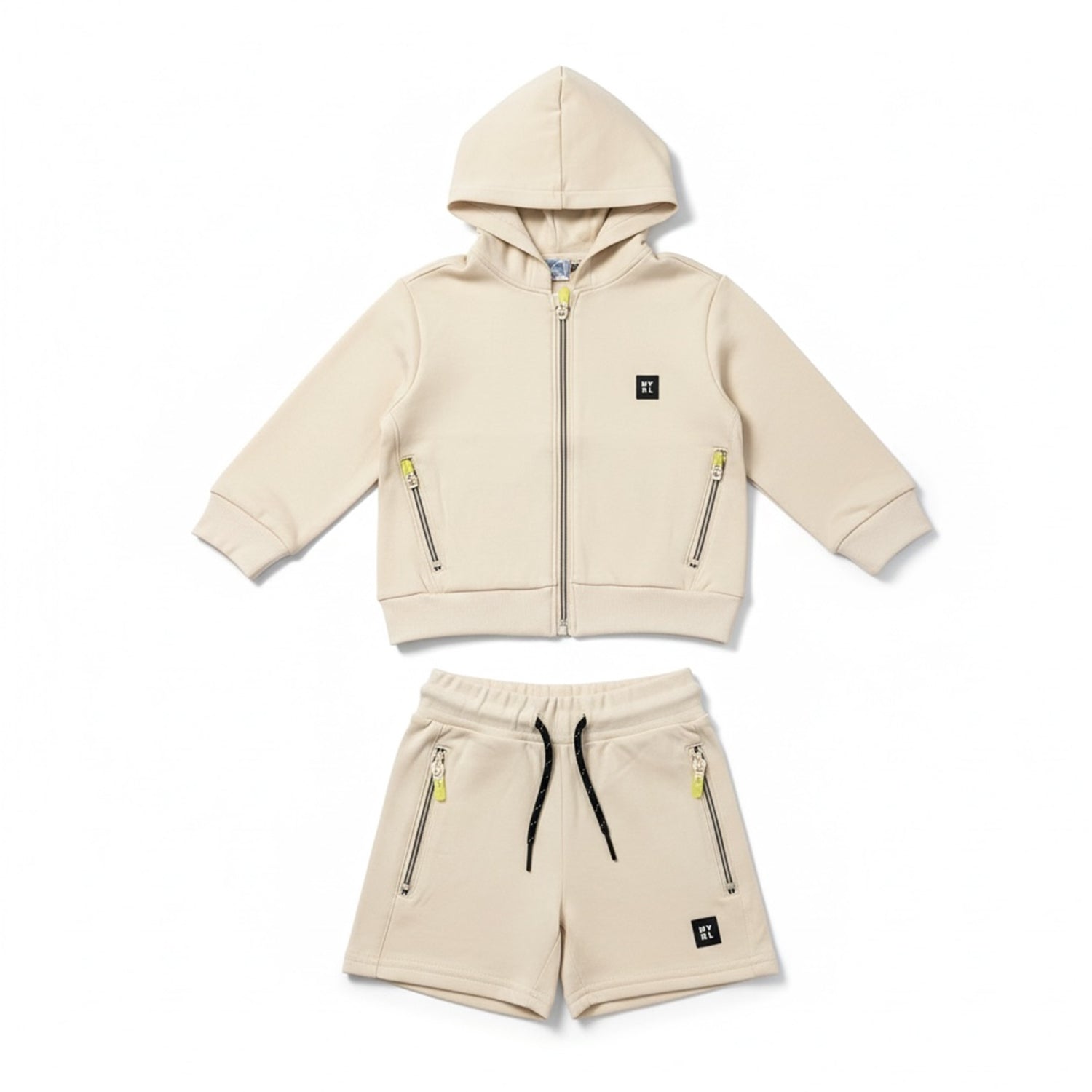 Beige Sweat Short Set